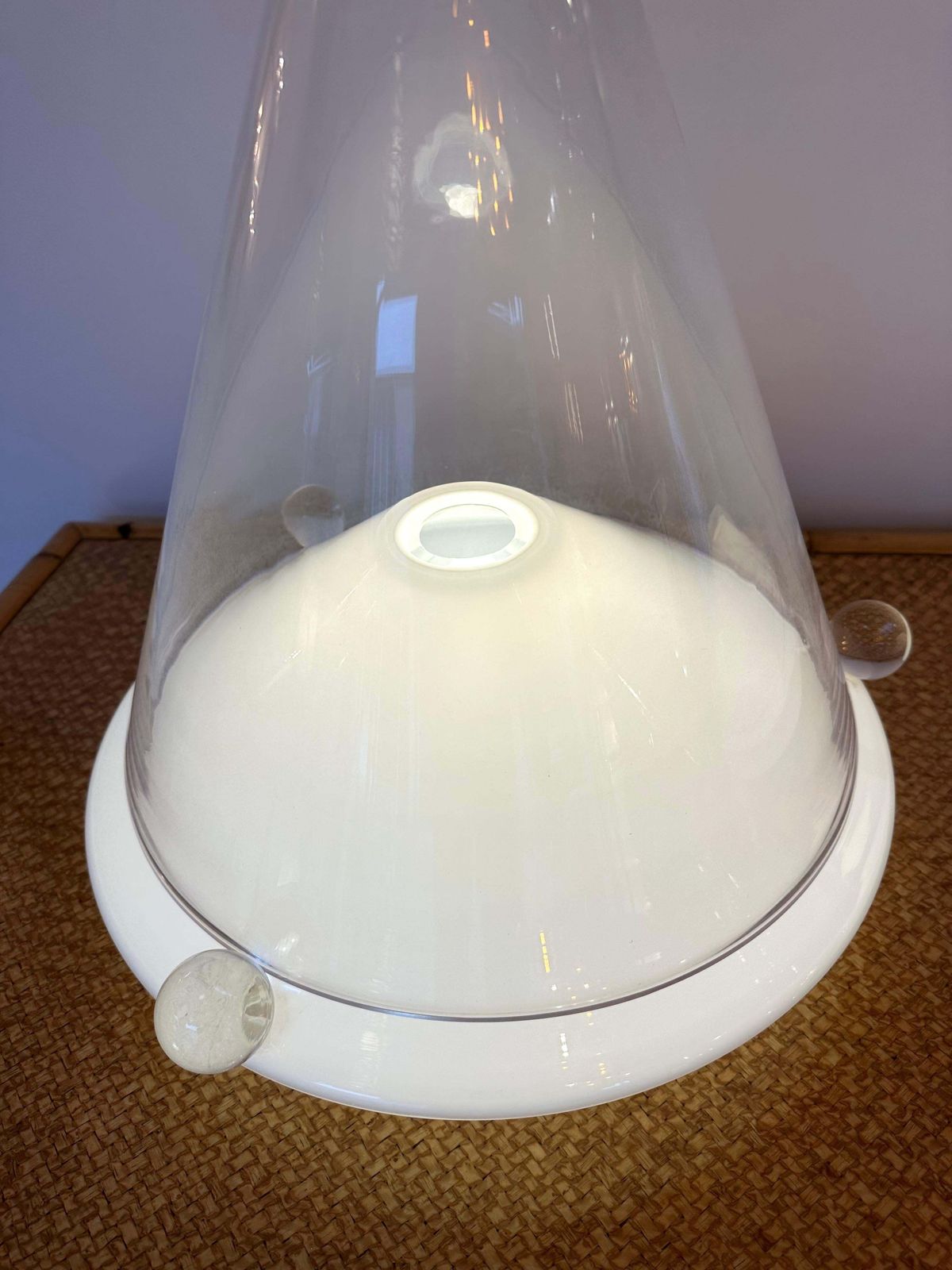 Pair Of Lamps Murano Glass By Leucos, Italy, 1980s photo for sale