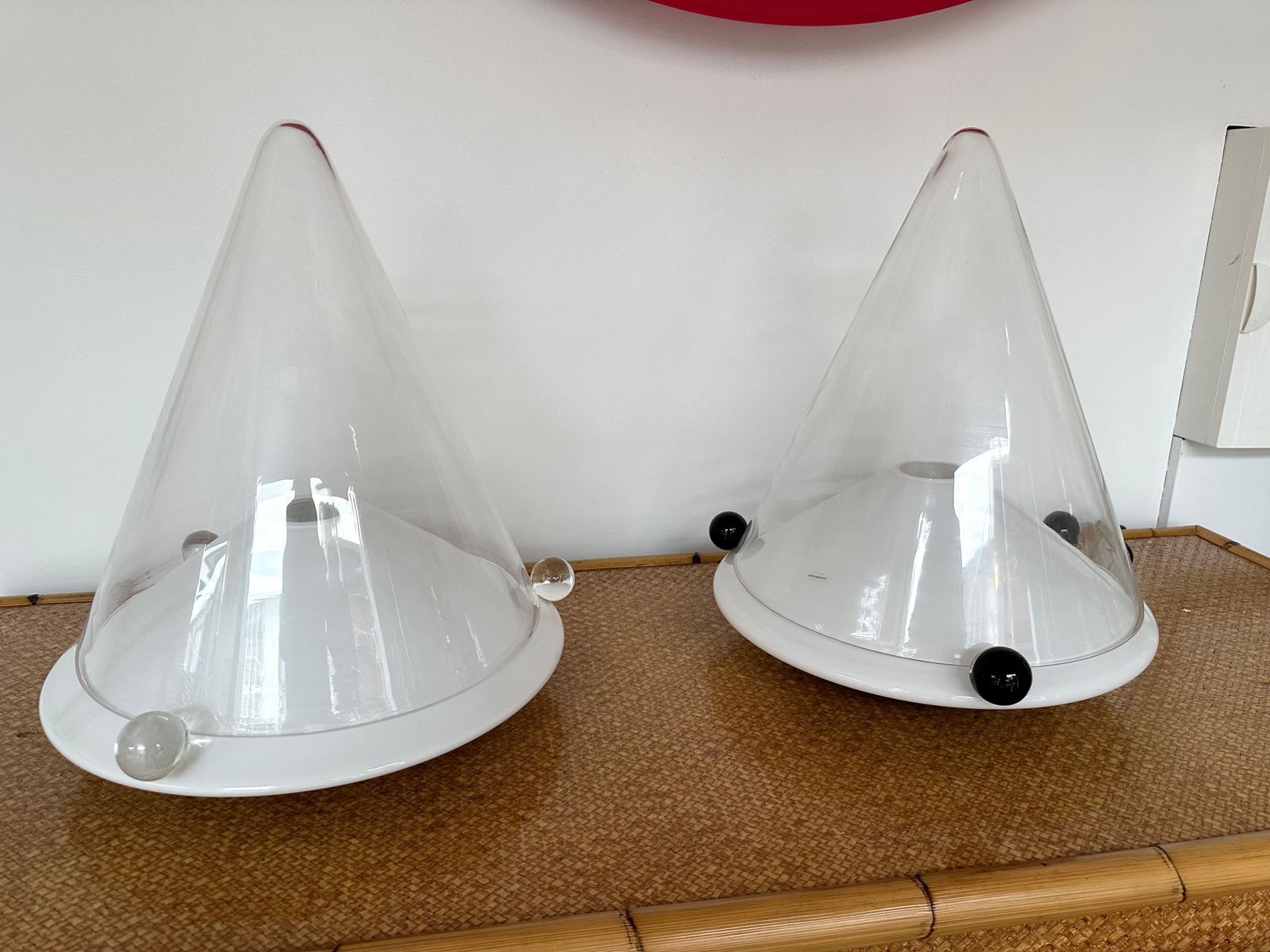 3849.0 Pair Of Lamps Murano Glass By Leucos, Italy, 1980s photo