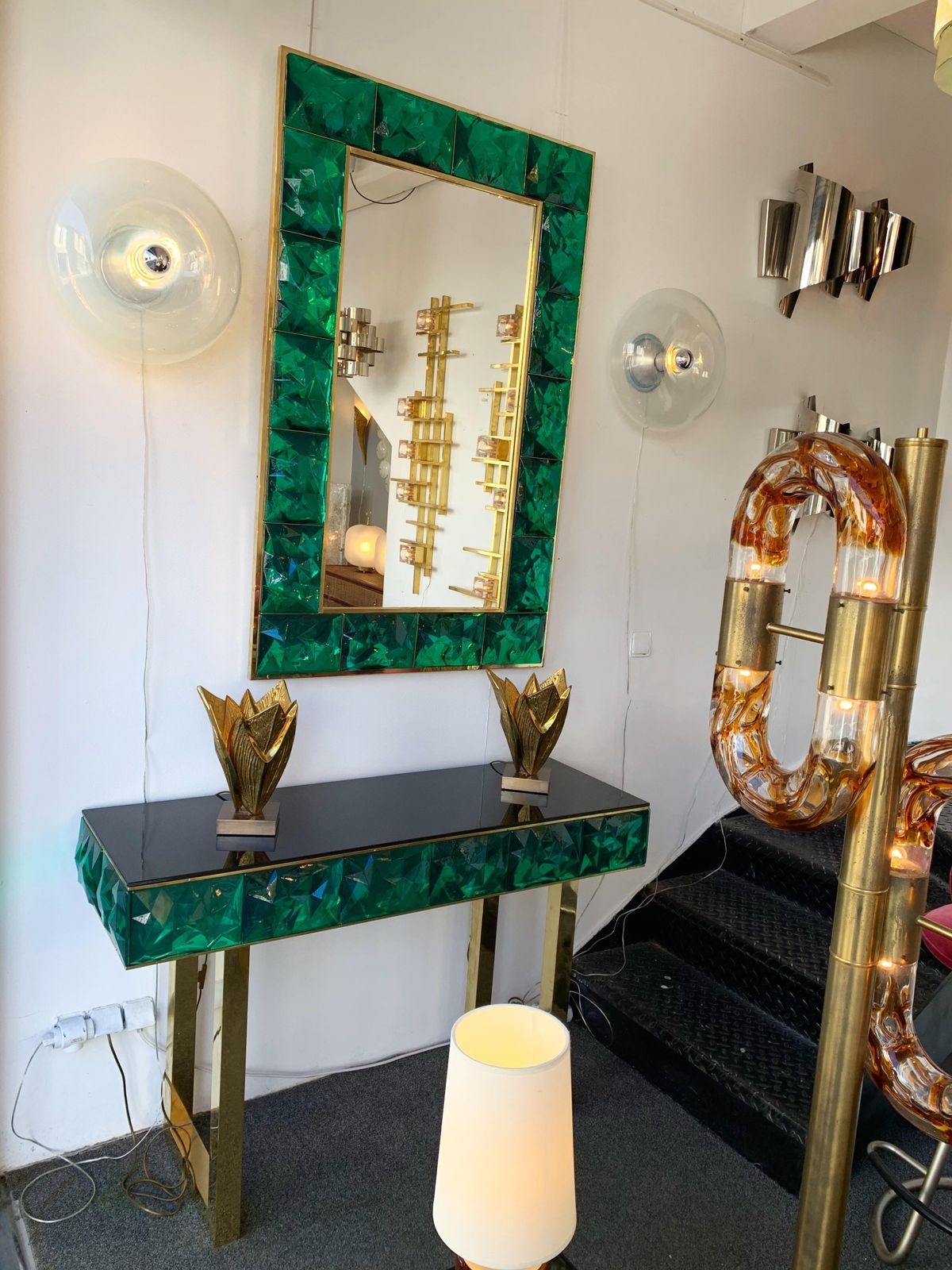 photo for sale Pair Of Sconces Panta Murano Glass By Giusto Toso For Leucos, Italy, 1970s