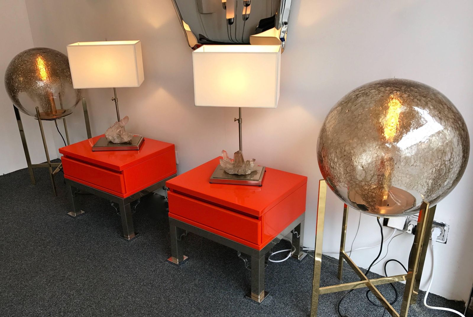 Pair Of Rock Crystal Quartz Lamps, France, 1970s photo 2651.0