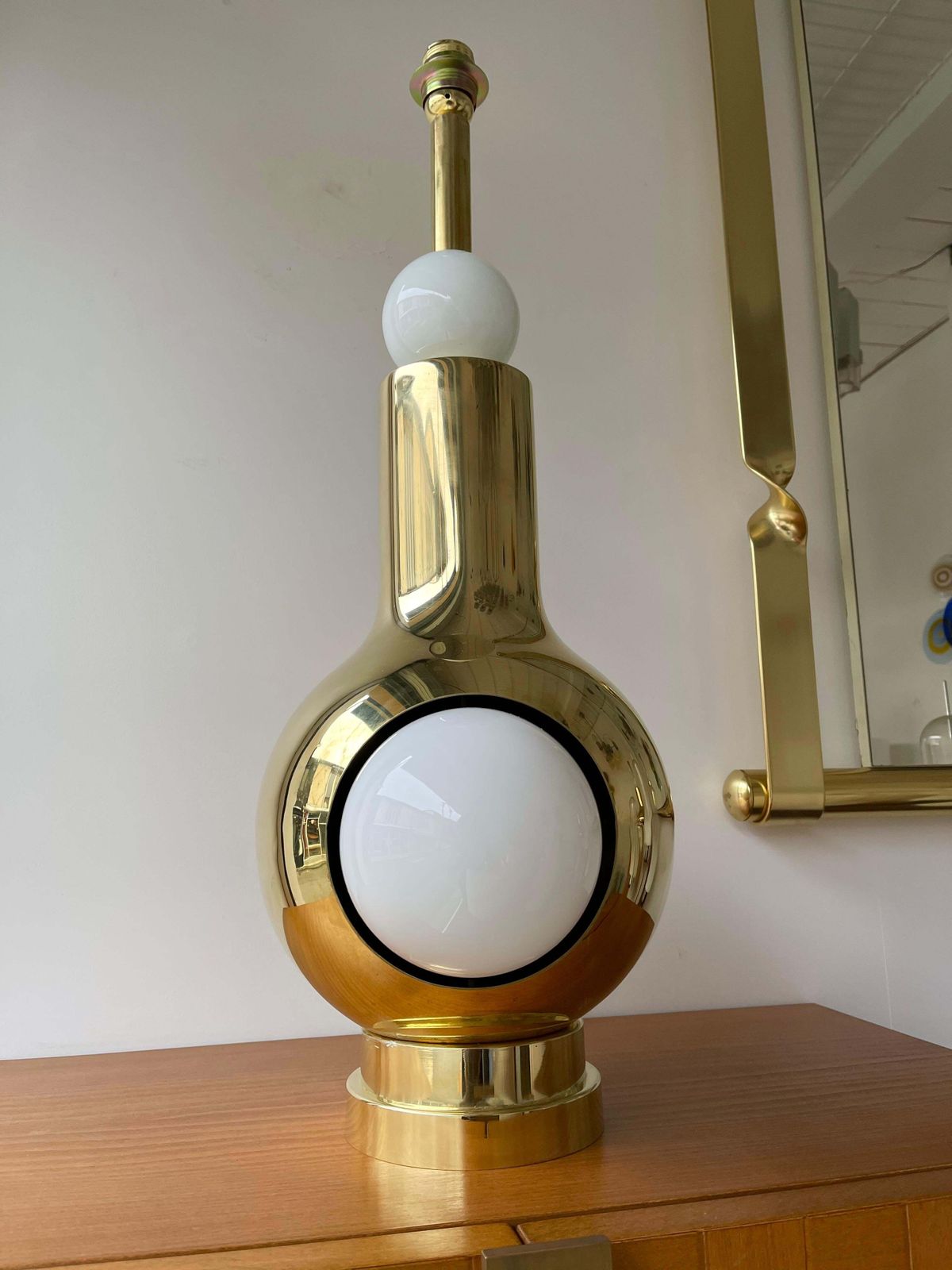 photo vinterior Contemporary Brass Pair Of Eyes Ball Lamps, Italy