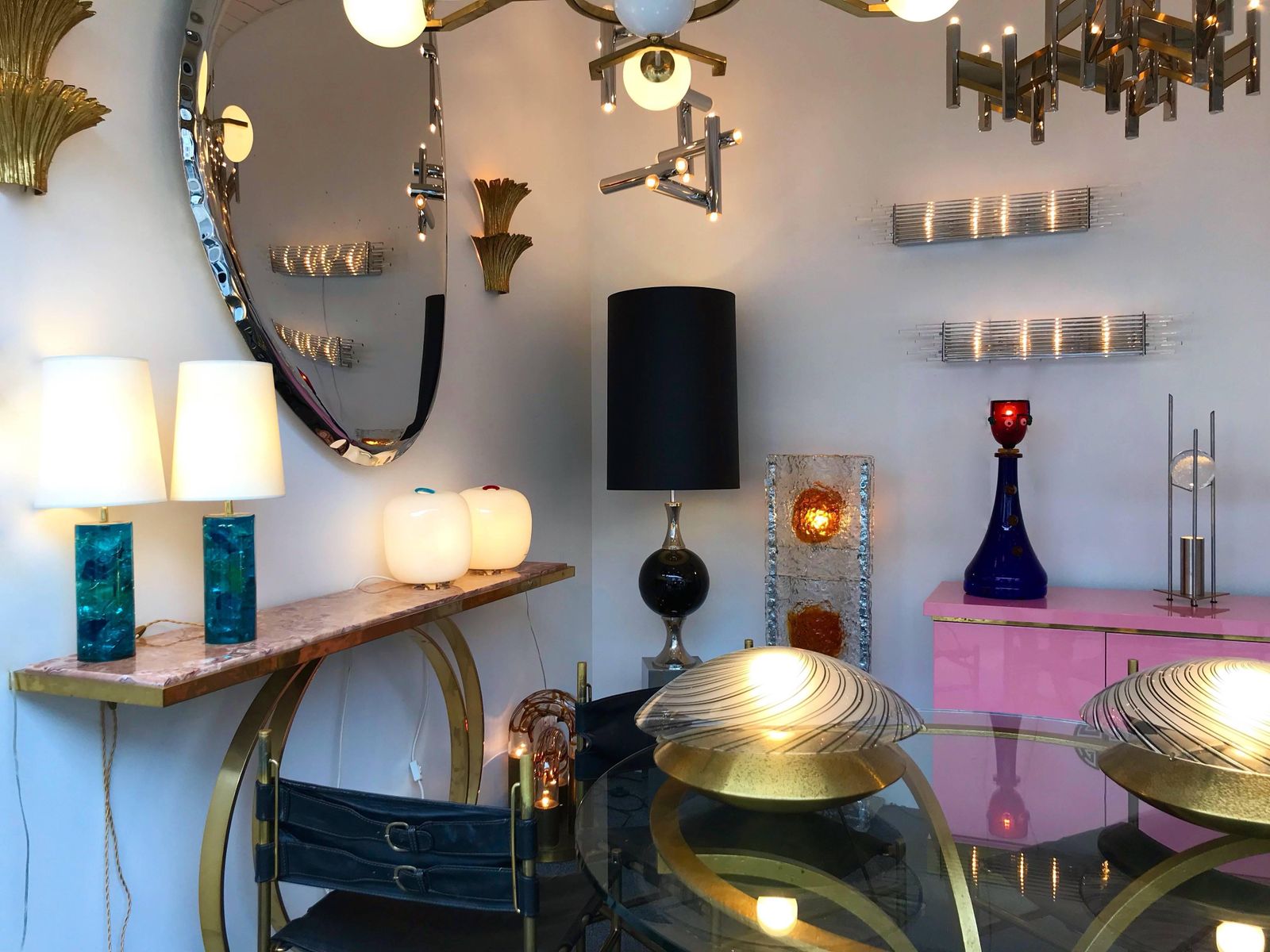 Pair Of Sconces Glass Rods And Chrome By Vistosi Murano, Italy, 1990s photo buy