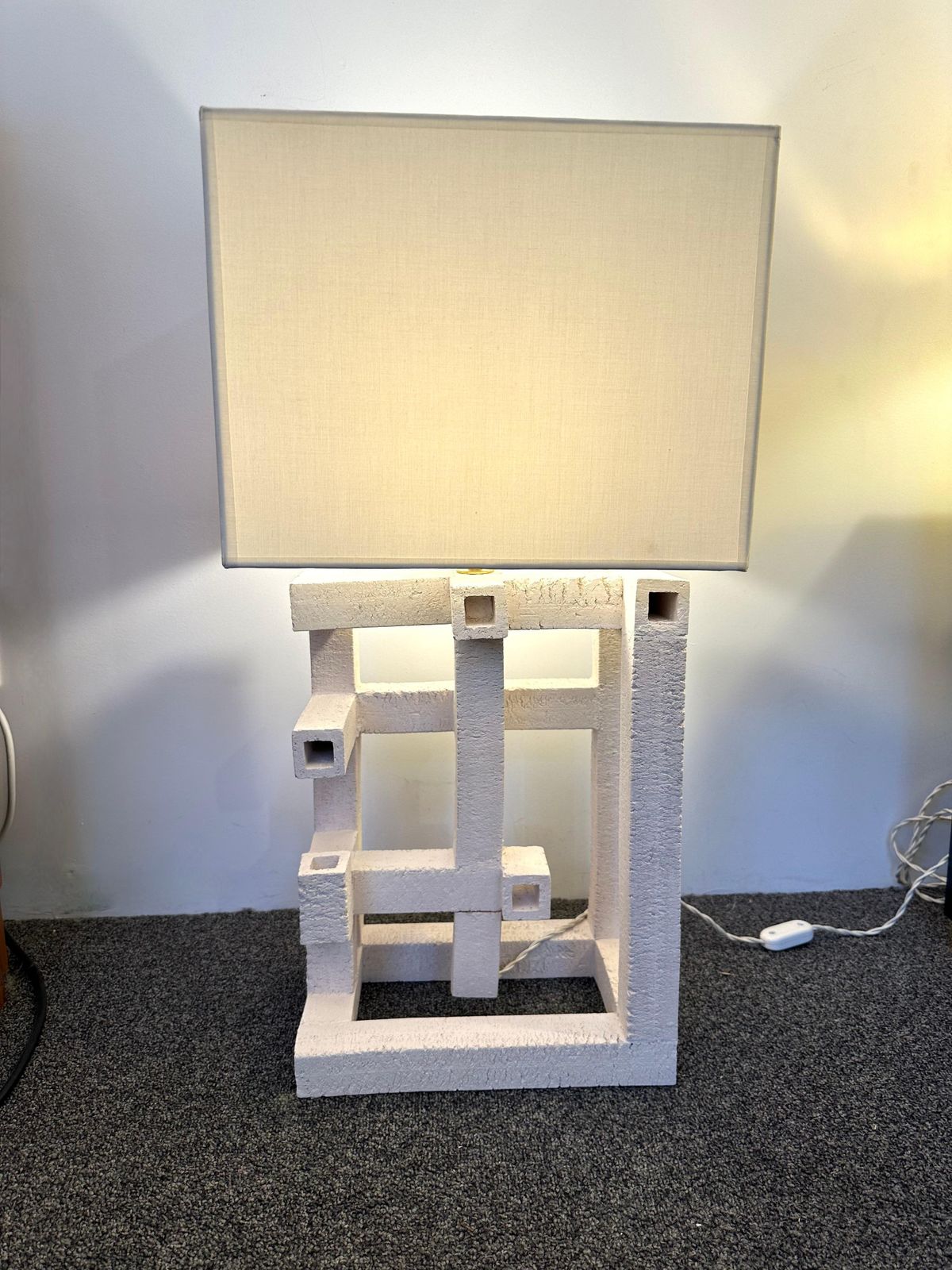 photo vinterior Contemporary Pair Of Labyrinth Ceramic Lamps By Roberto Renzi. Italy