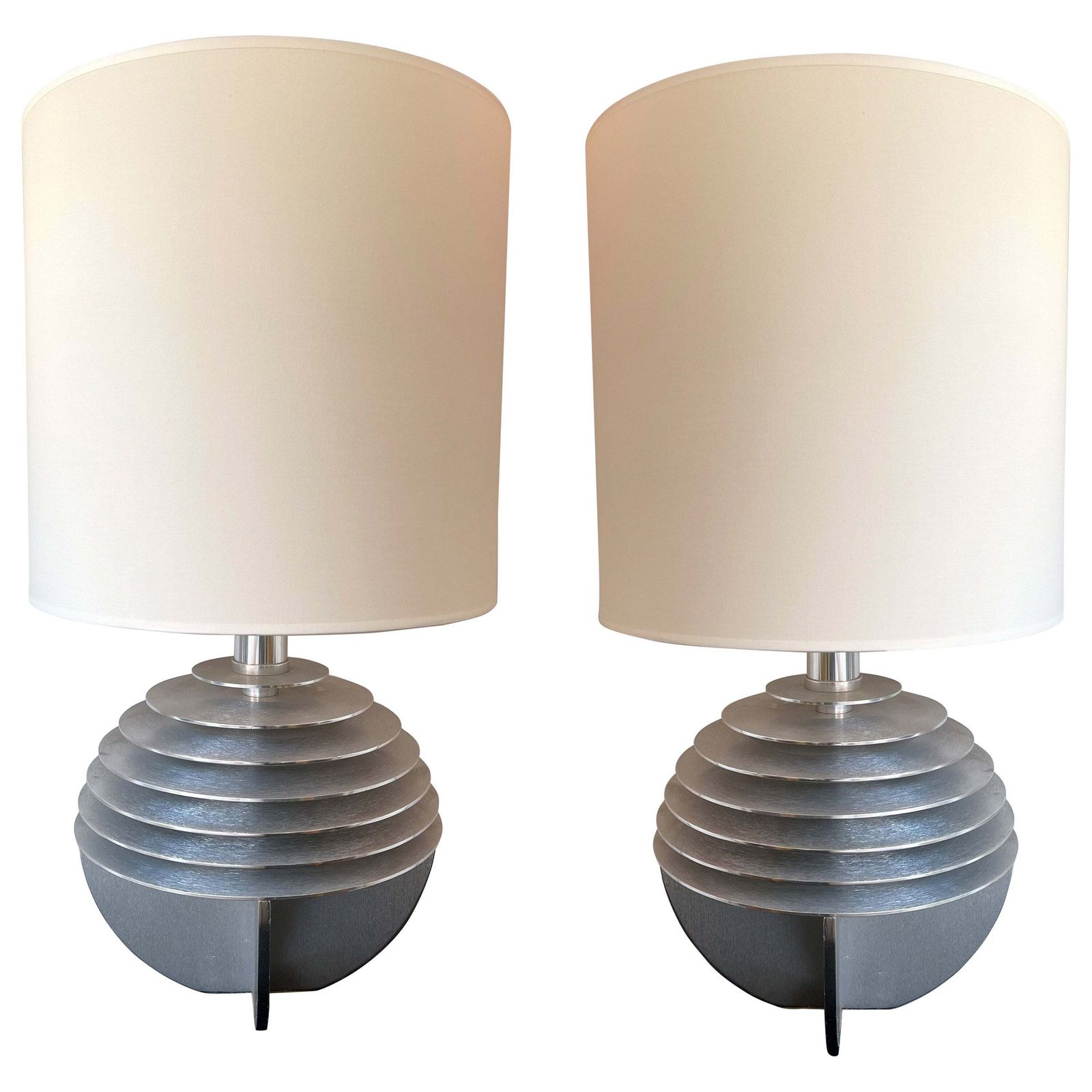 Pair Of Metal Saturn Lamps By Banci, Italy, 1970s