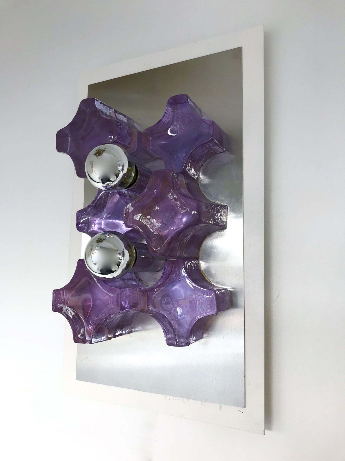 Pair Of Sconces Pressed Glass By Biancardi And Jordan Arte, Italy, 1970 photo furniture