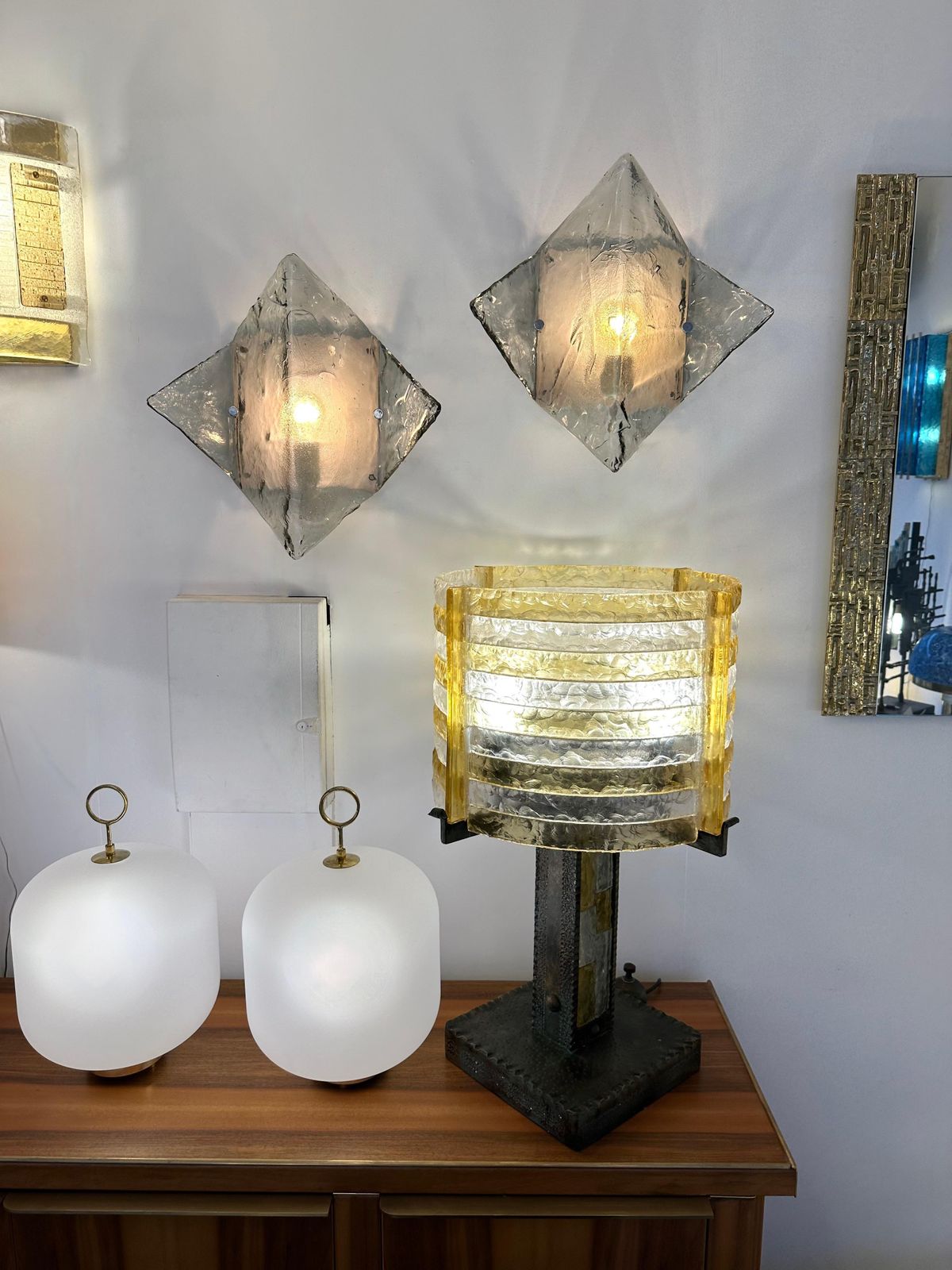 Pair Of Sconces Lp253 Murano Glass By Carlo Nason For Mazzega, Italy, 1970s photo furniture