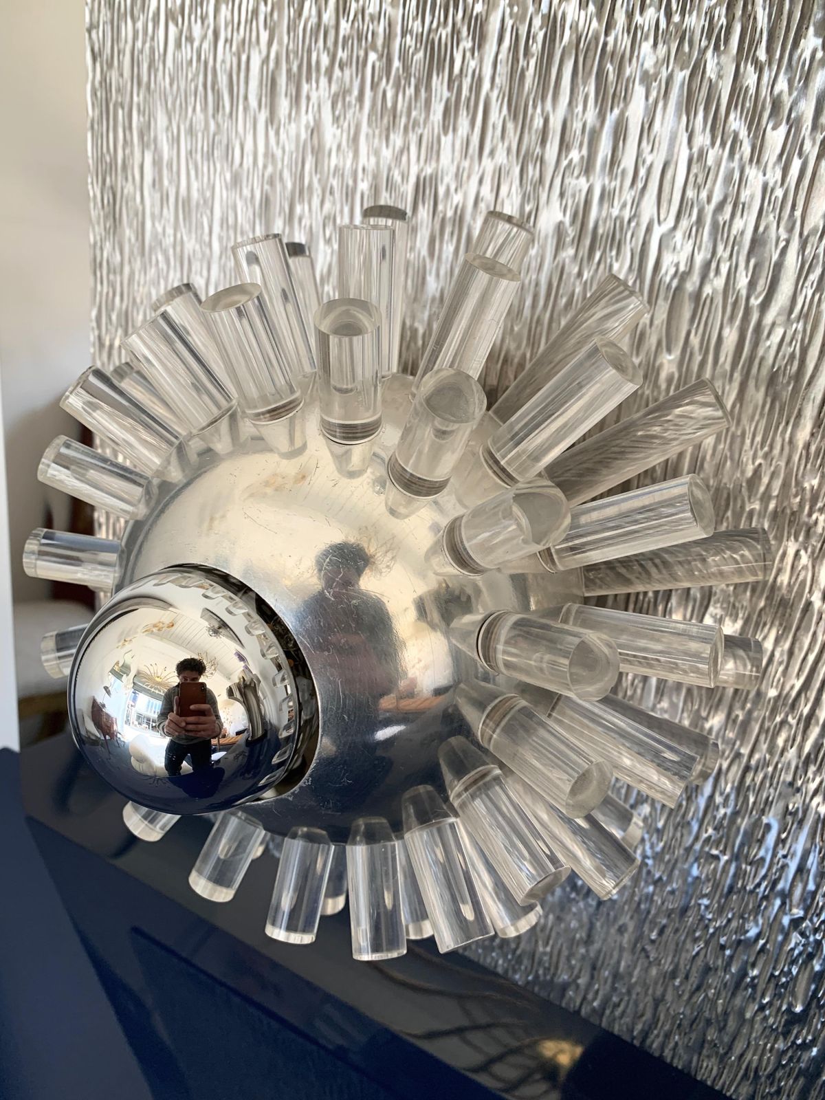 Pair Of Stainless Steel Lucite Sconces By A. Brotto For Esperia, Italy, 1970 photo 3122.0