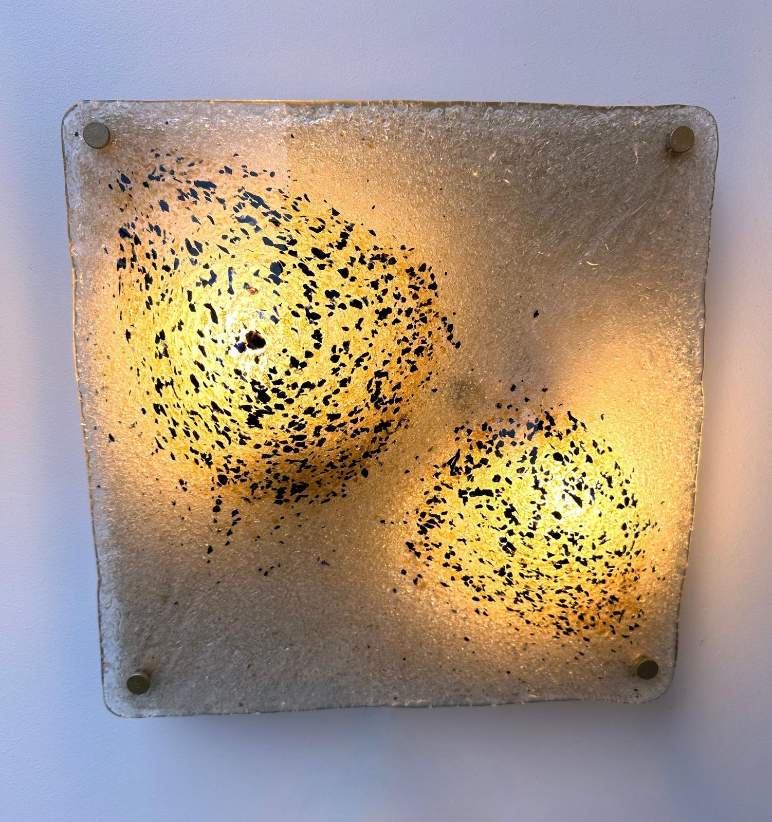 Pair Of Sconces Blumpy Murano Glass And Gilt Metal. Italy, 1970s photo for sale