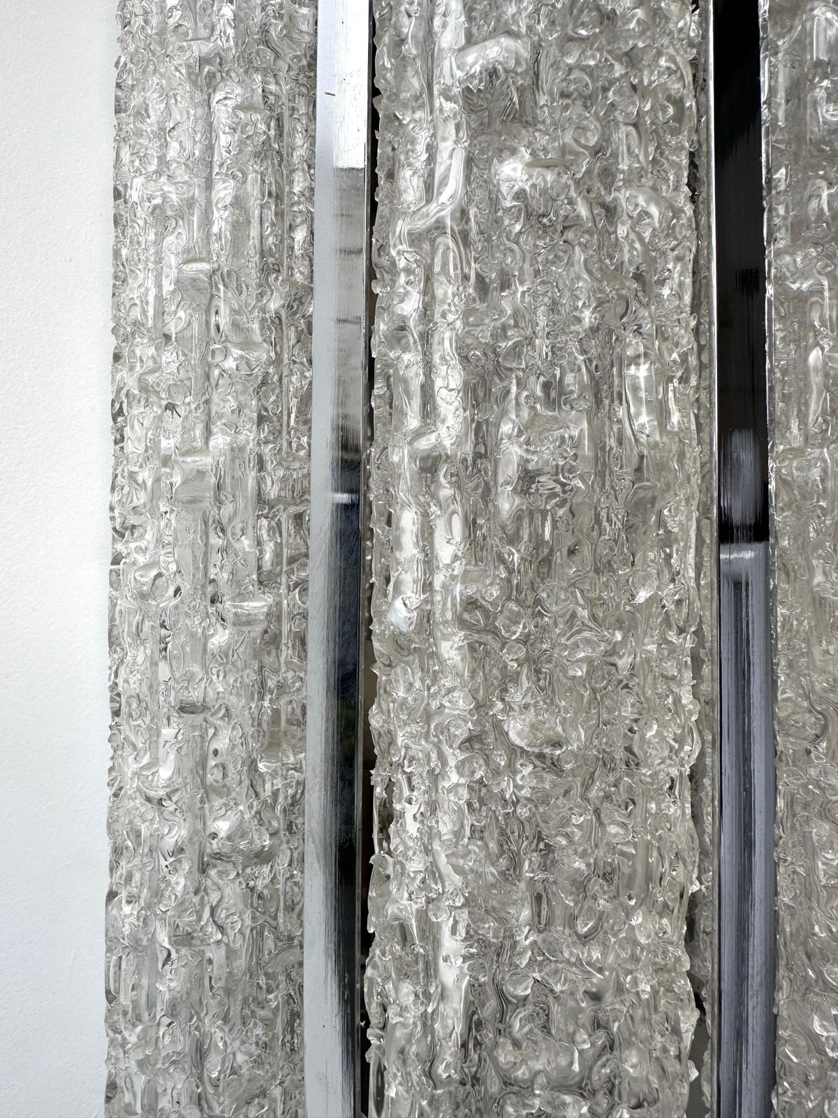 Pair Of Glass Tube And Metal Chrome Sconces By Doria Leuchten. Germany, 1970s photo vintage
