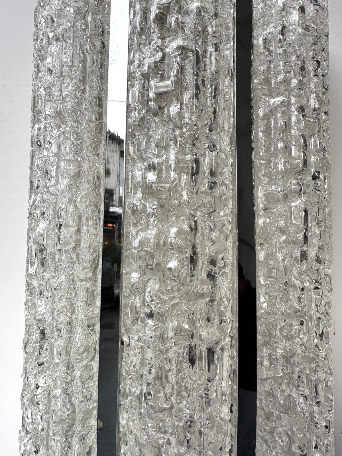 3849.0 Pair Of Glass Tube And Metal Chrome Sconces By Doria Leuchten. Germany, 1970s photo