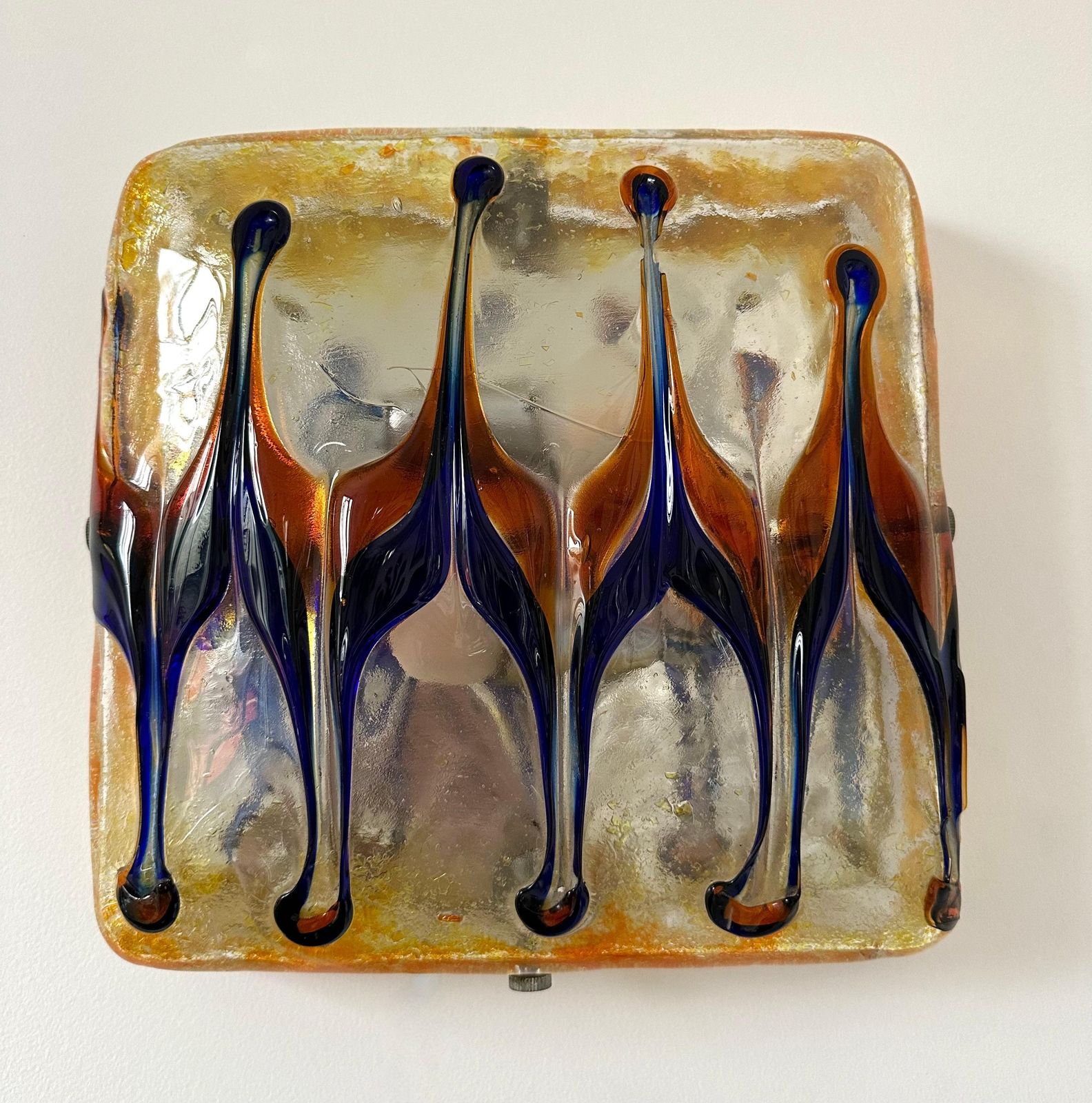 Pair Of Sconces Harlequin Murano Glass. Italy, 1970s photo vintage