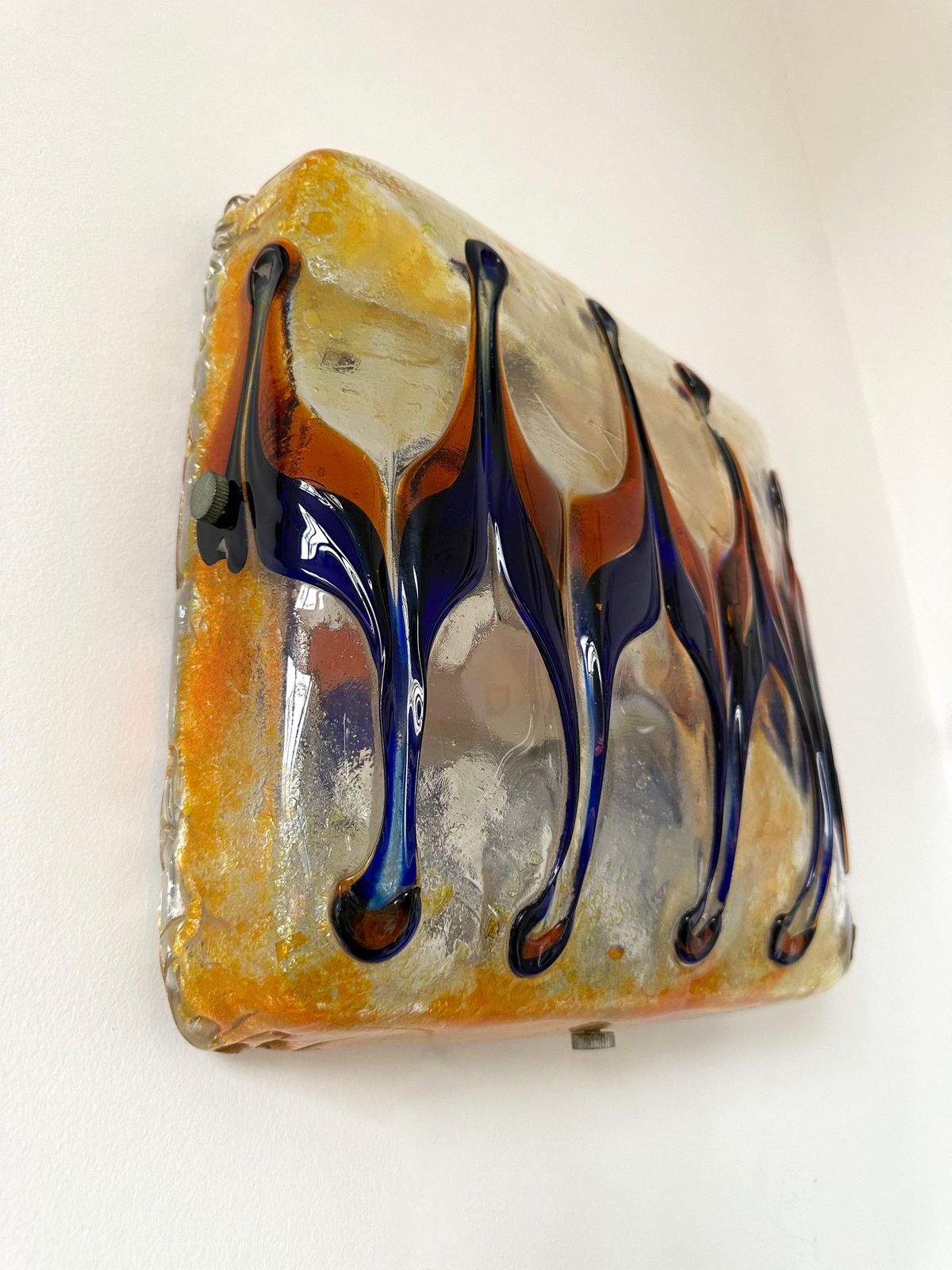 photo for sale Pair Of Sconces Harlequin Murano Glass. Italy, 1970s