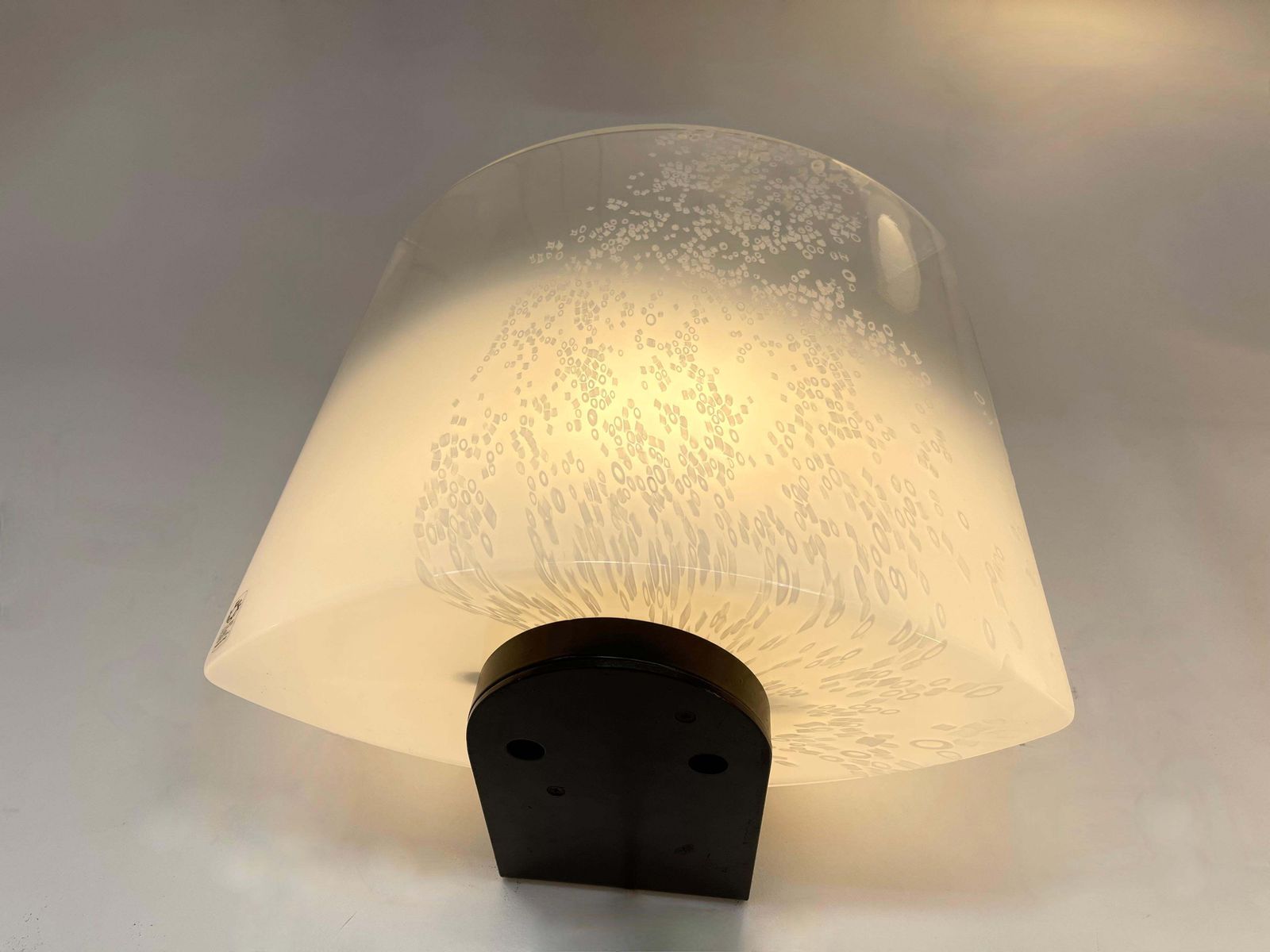 Pair Of Bubble Murano Glass And Metal Sconces By Leucos, Italy, 1970s photo Lighting