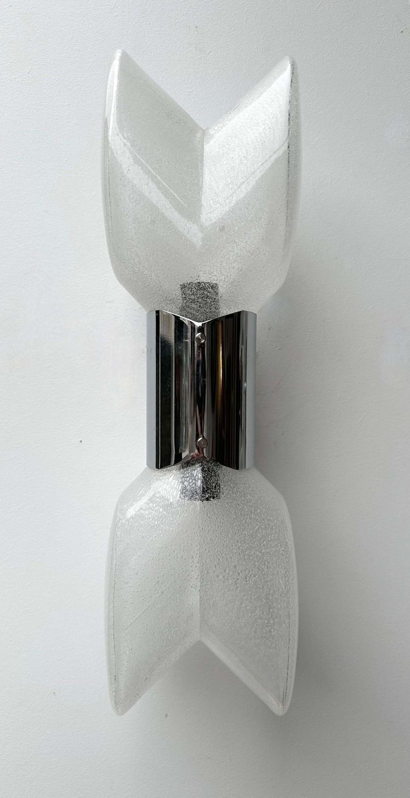 photo vinterior Pair Of Metal Sconces Murano Glass By Aldo Nason For Mazzega, Italy, 1970s