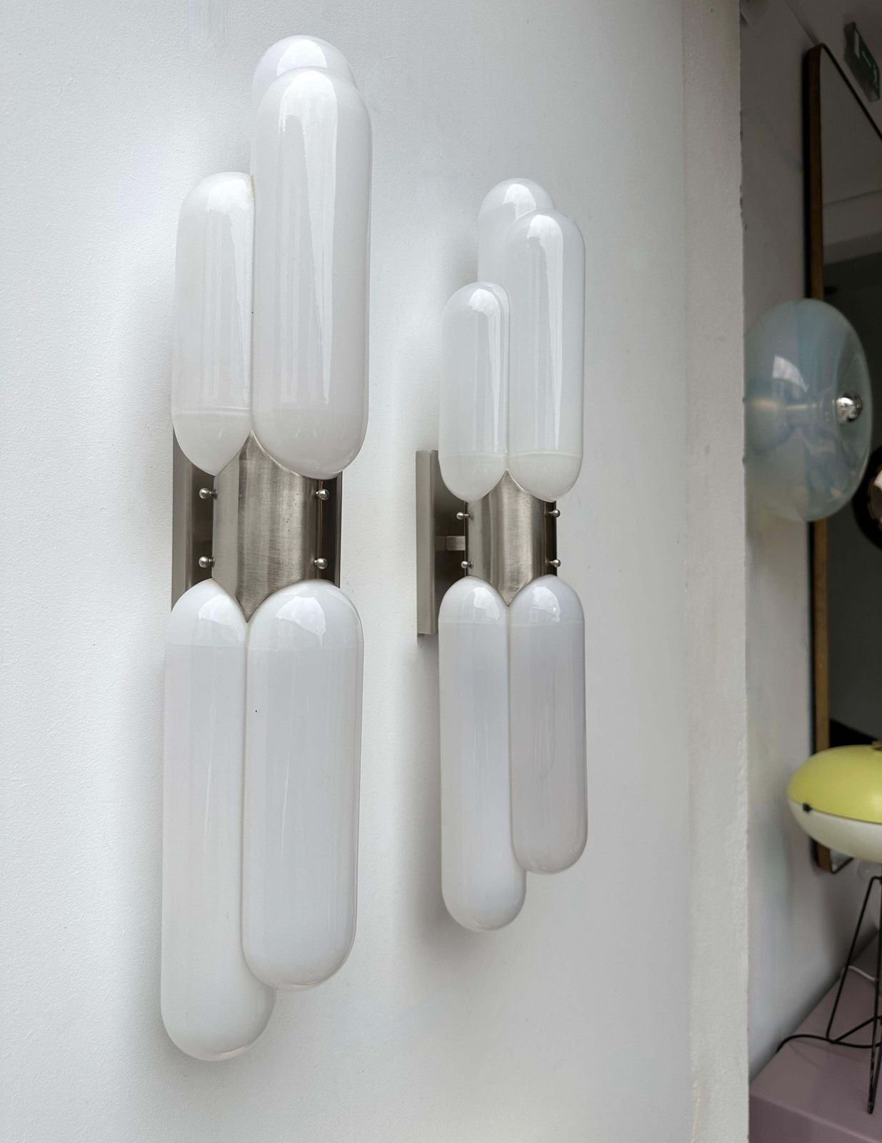 Pair Of Torpedo Murano Glass Sconces By Carlo Nason For Mazzega, Italy, 1970s photo furniture