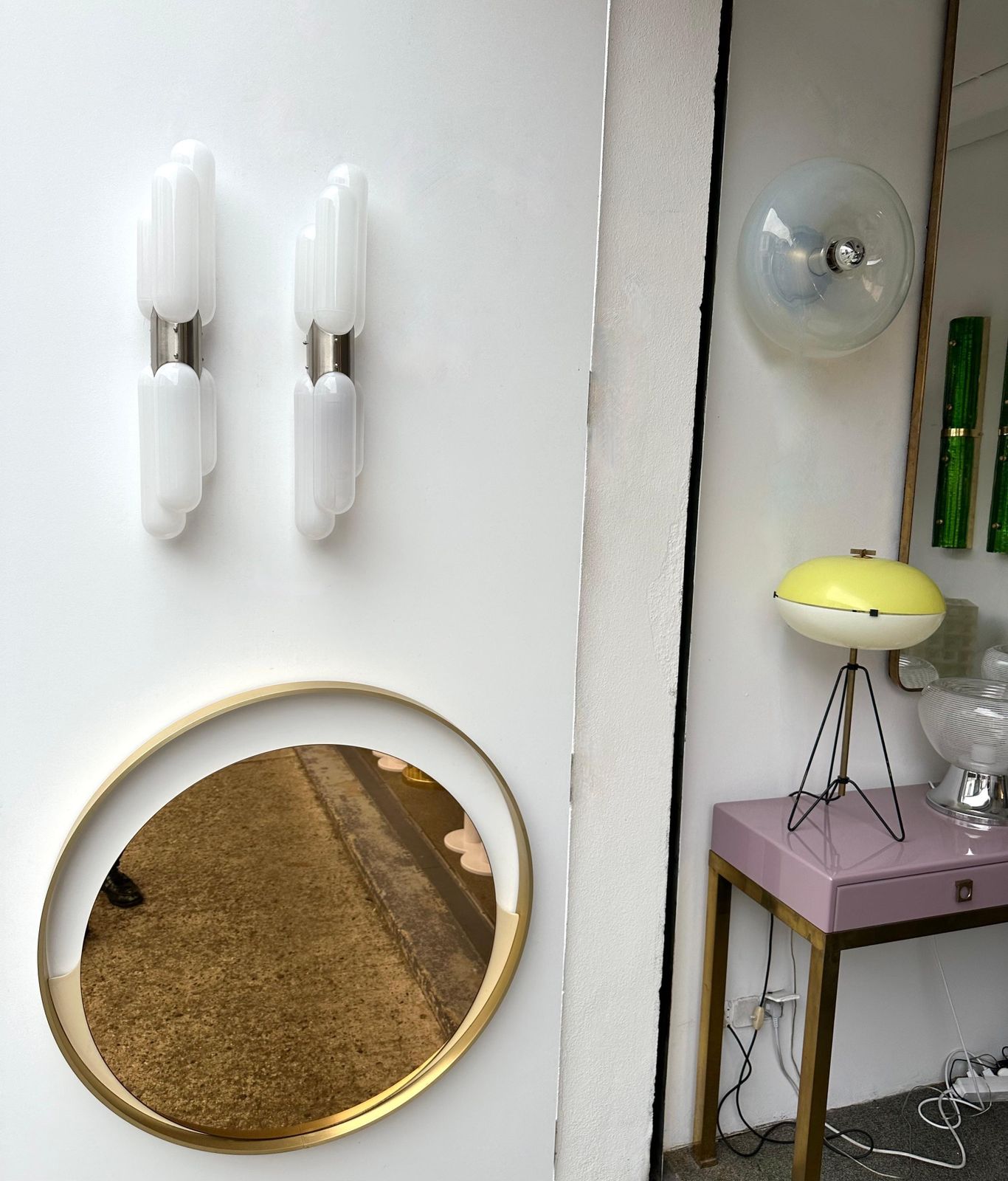 Lighting Pair Of Torpedo Murano Glass Sconces By Carlo Nason For Mazzega, Italy, 1970s photo