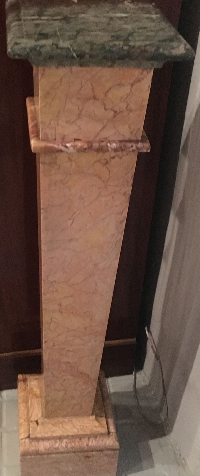 Pair Of Marble Plynths In ''Rose De Brignoles'' Early Twentieth Century photo vinterior