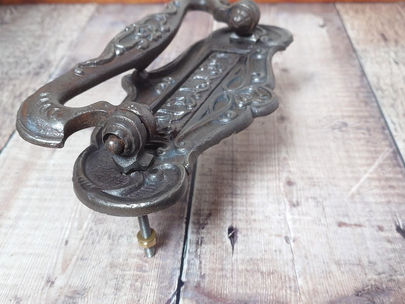 Vintage Cast Iron Letter Box, Vintage Iron Mail Slot, Antique Iron Postal Knocker photo 110.0