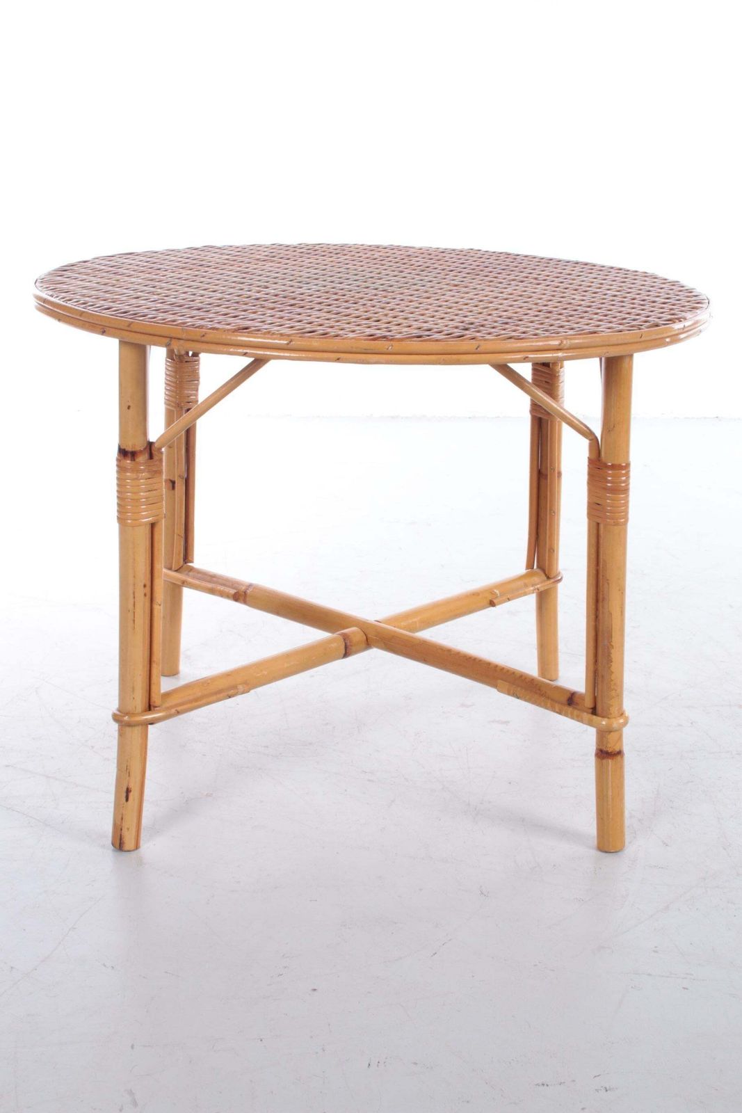 424.0 Vintage Round Coffee Table Bohemian Style, 1960 photo
