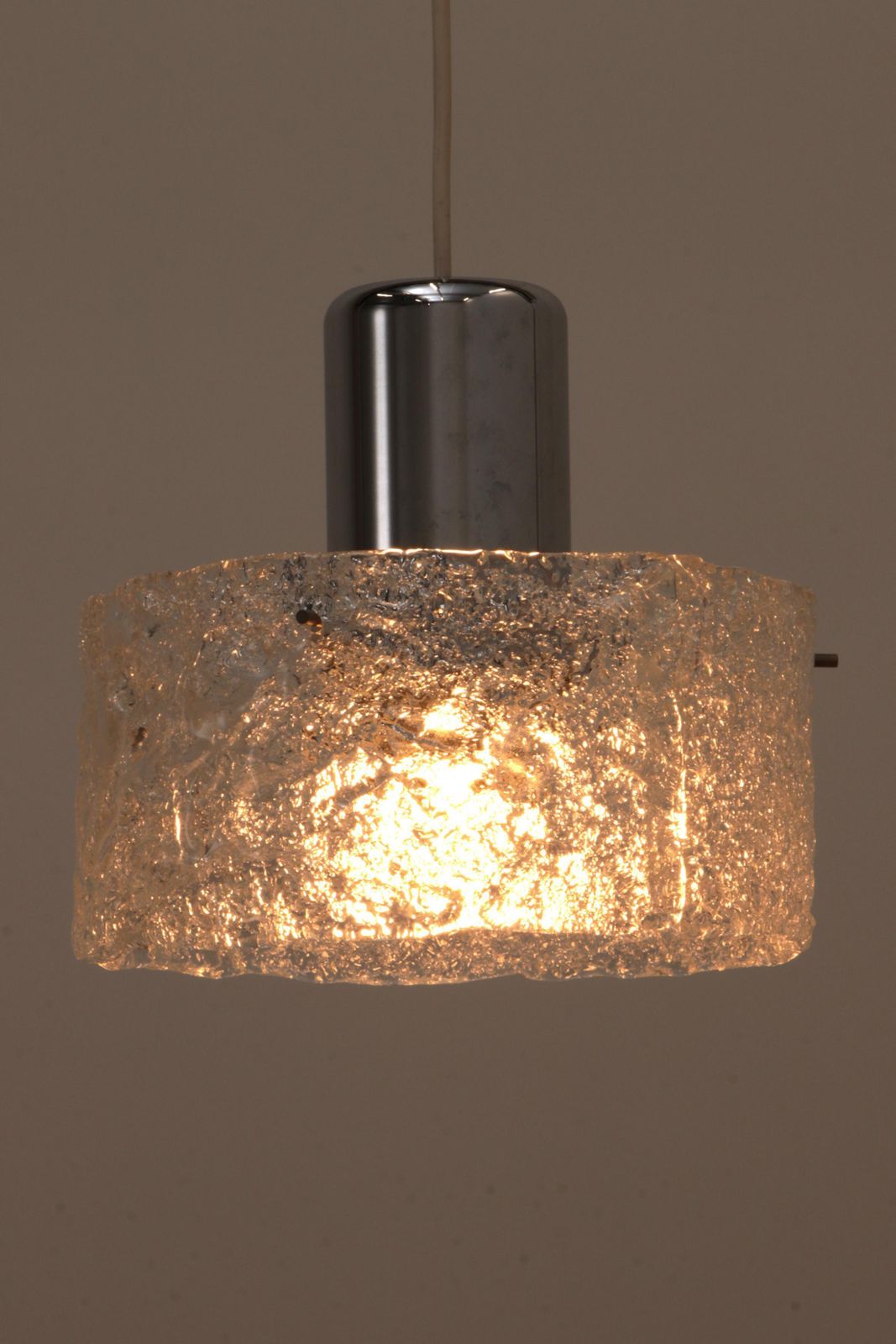 Very Rare Ice Glass Lamp Produced By Egon Hillebrand, 1960 Germany photo Lighting