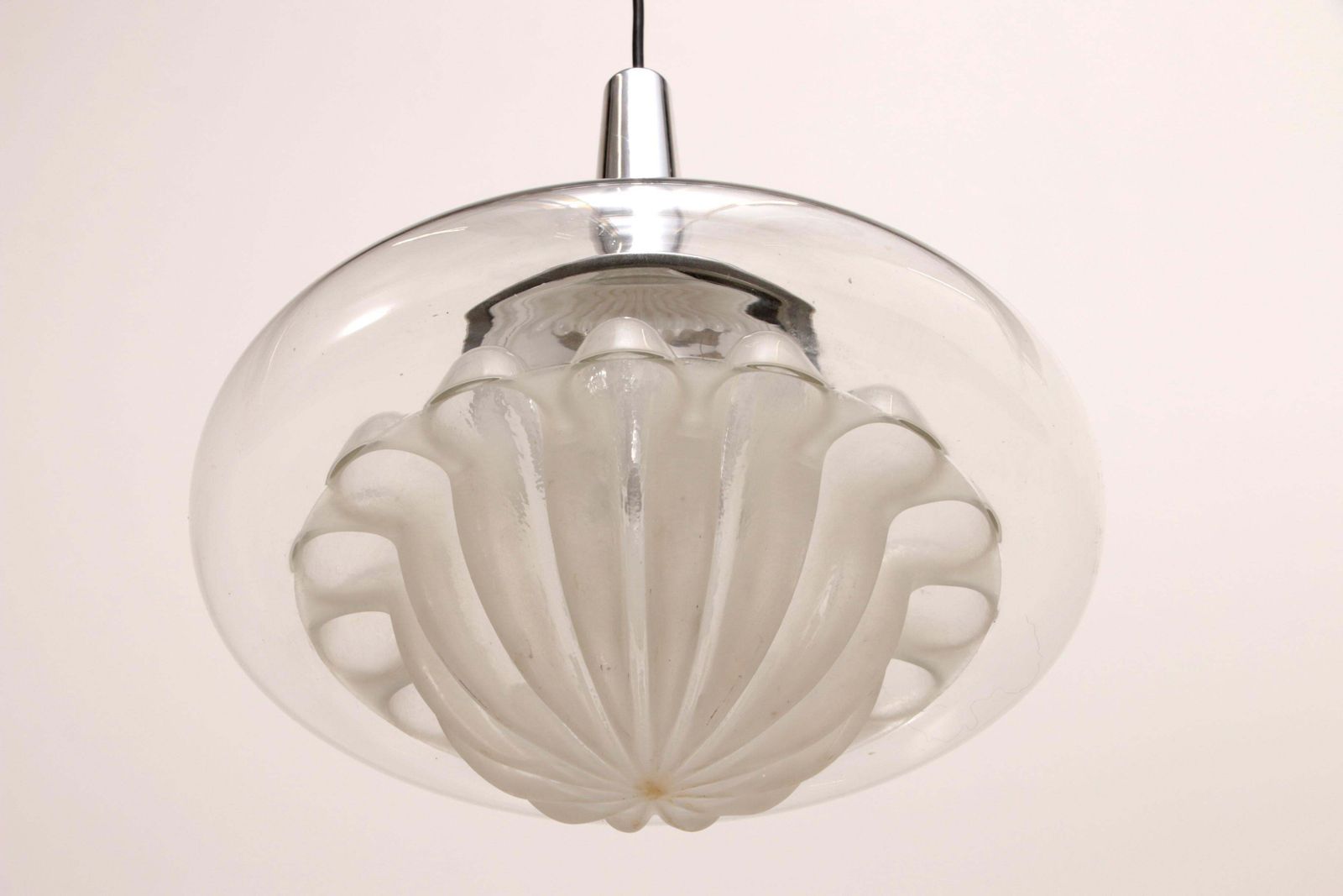 Vintage Glass Hanging Lamp By Peill & Putzler, Circa 1960 photo vintage