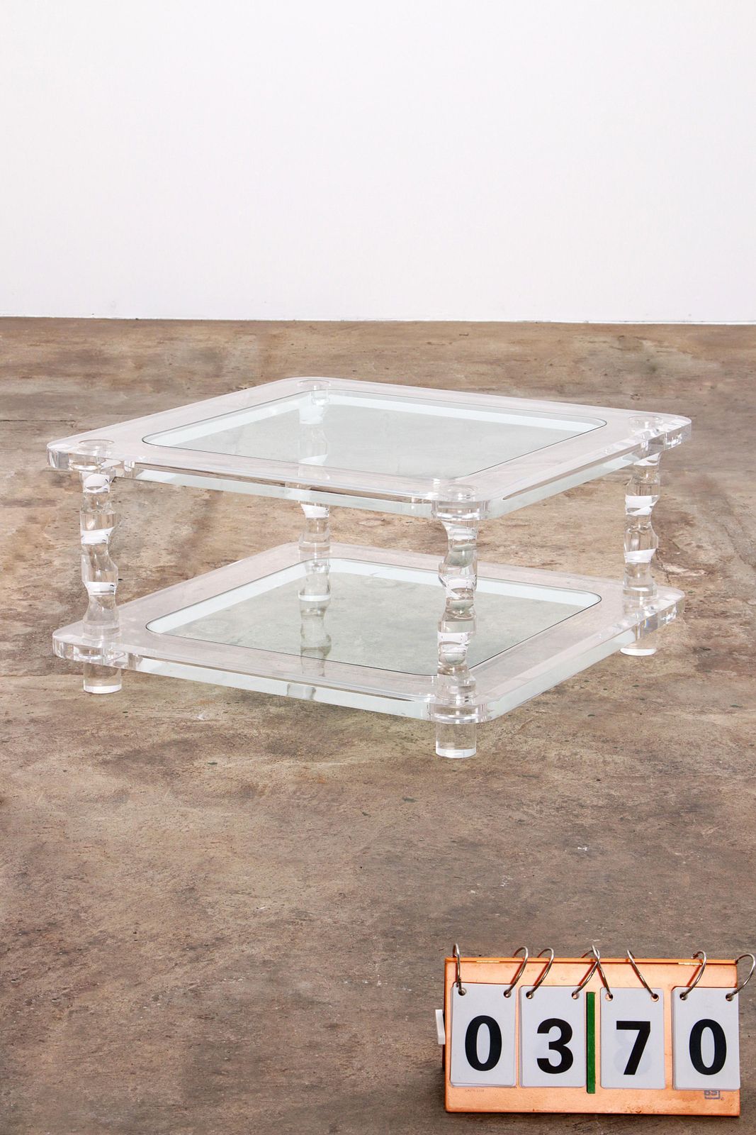 1155.0 French Coffee Table Lucite And Glass Maison Romeo, 1970s photo