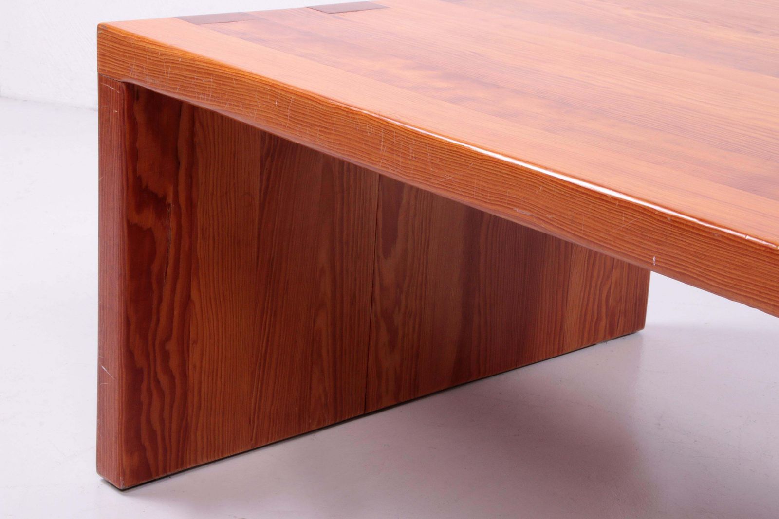 photo for sale Brutalist Pine Wood French Coffee Table, 1970 France
