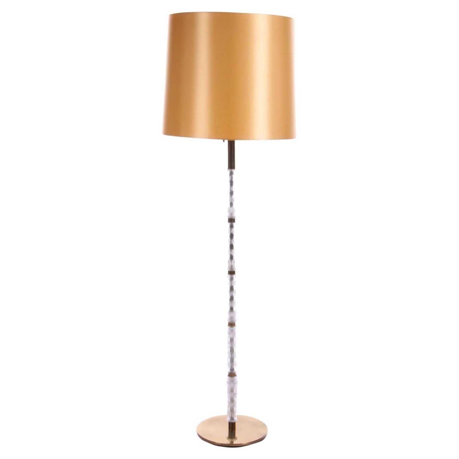 Floor Lamp With Glass Tubes And Brass Details, 1960s