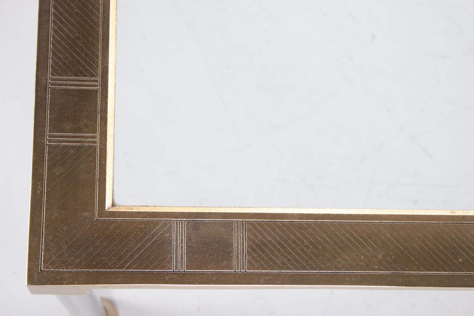 photo furniture Very Rare Peter Ghyczy Brass And Glass Coffee Or Salon Table Rare Model 1970