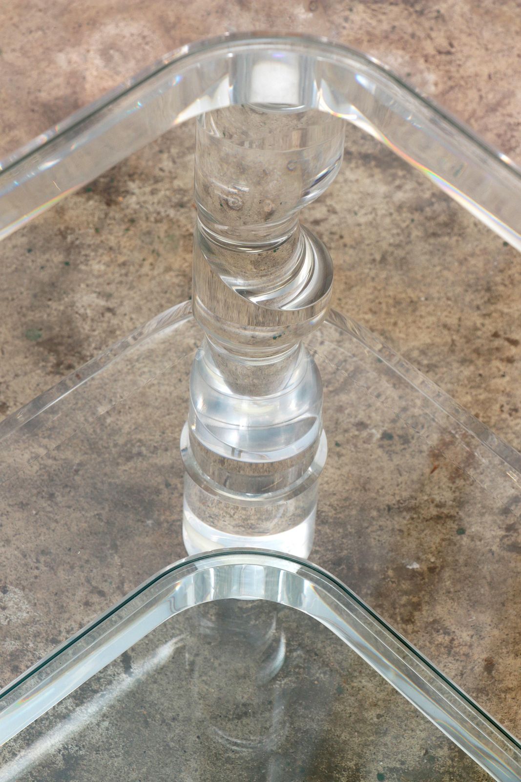 French Coffee Table Lucite And Glass Maison Romeo, 1970s photo buy