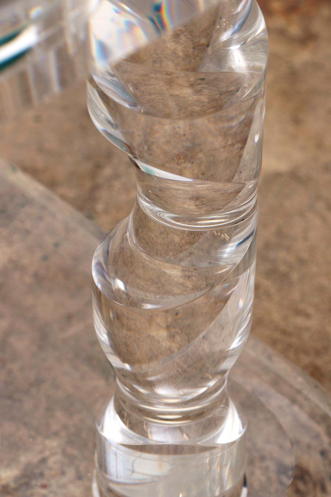 photo for sale French Coffee Table Lucite And Glass Maison Romeo, 1970s