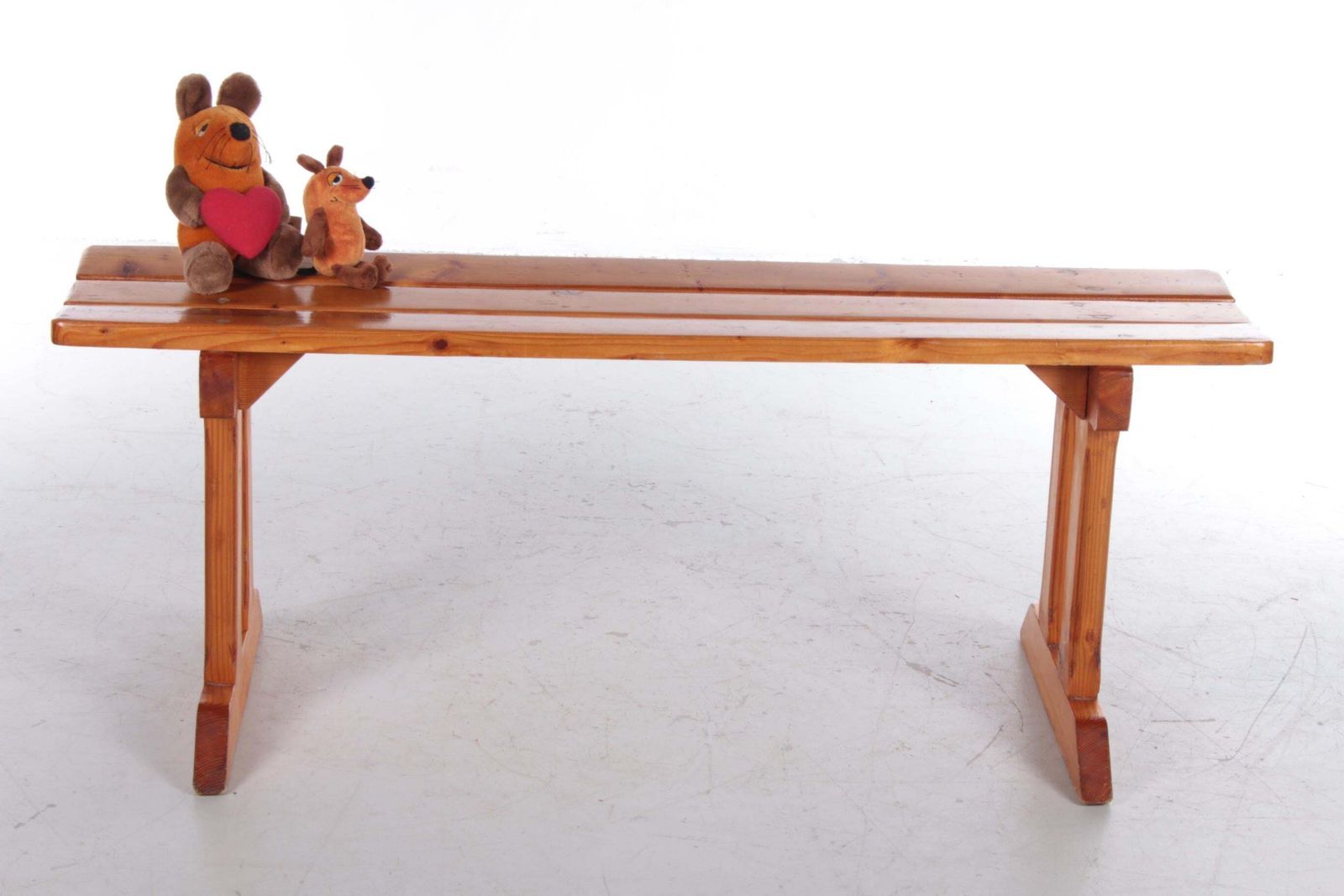 Vintage Pine Wooden Bench Tough Look From France photo furniture