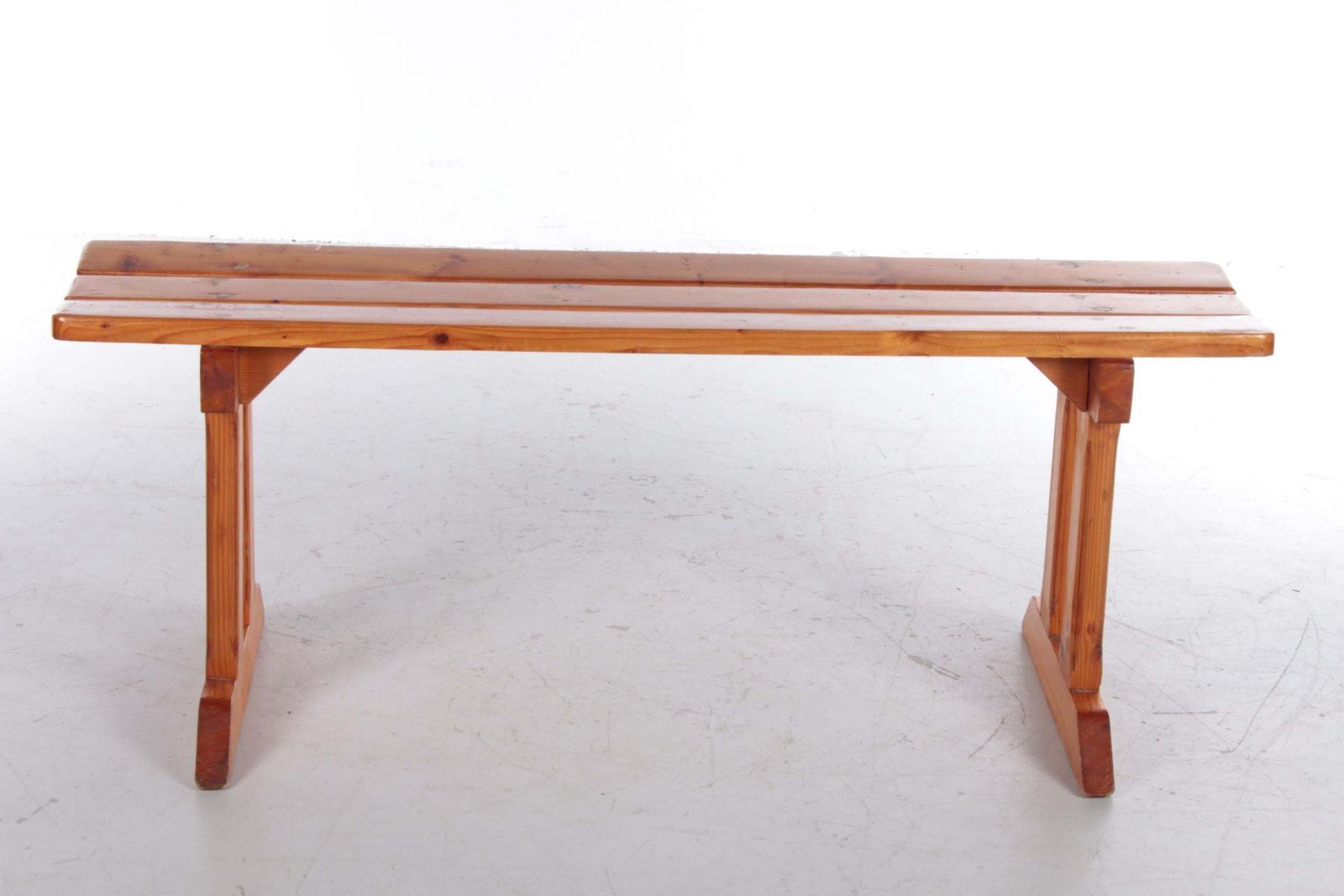 Vintage Pine Wooden Bench Tough Look From France photo for sale