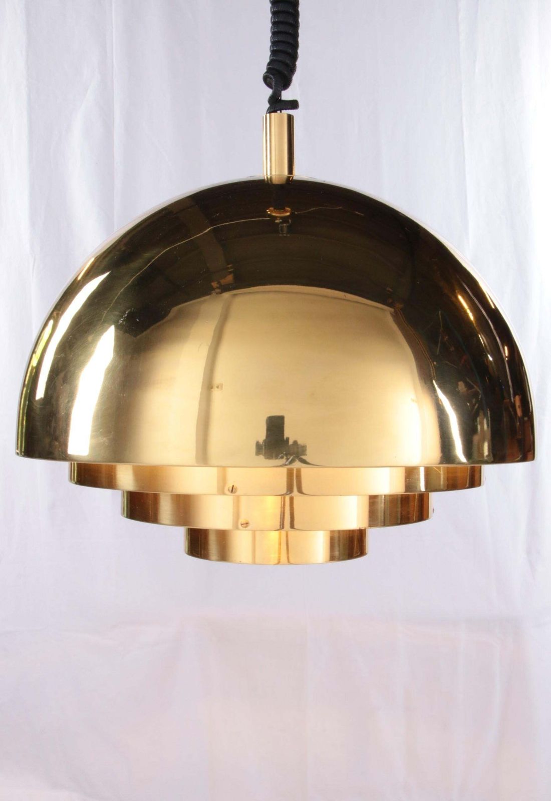Vintage Brass Hanging Lamp By Vereinigte Werkstatten Collection, 1960 photo furniture