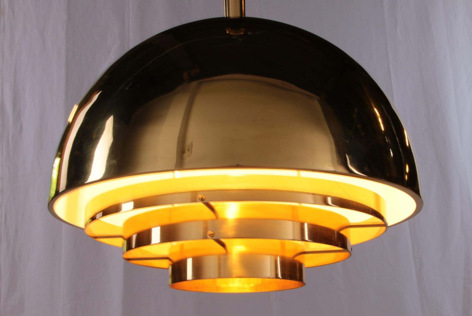 Vintage Brass Hanging Lamp By Vereinigte Werkstatten Collection, 1960 photo 2048.0