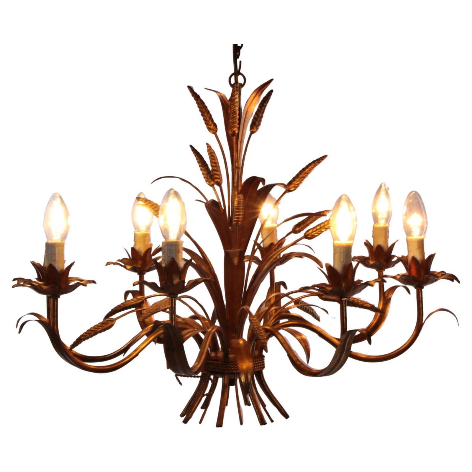 Golde Hollywood Regency Hanglamp From Hans Kogl Design 1970, Italy