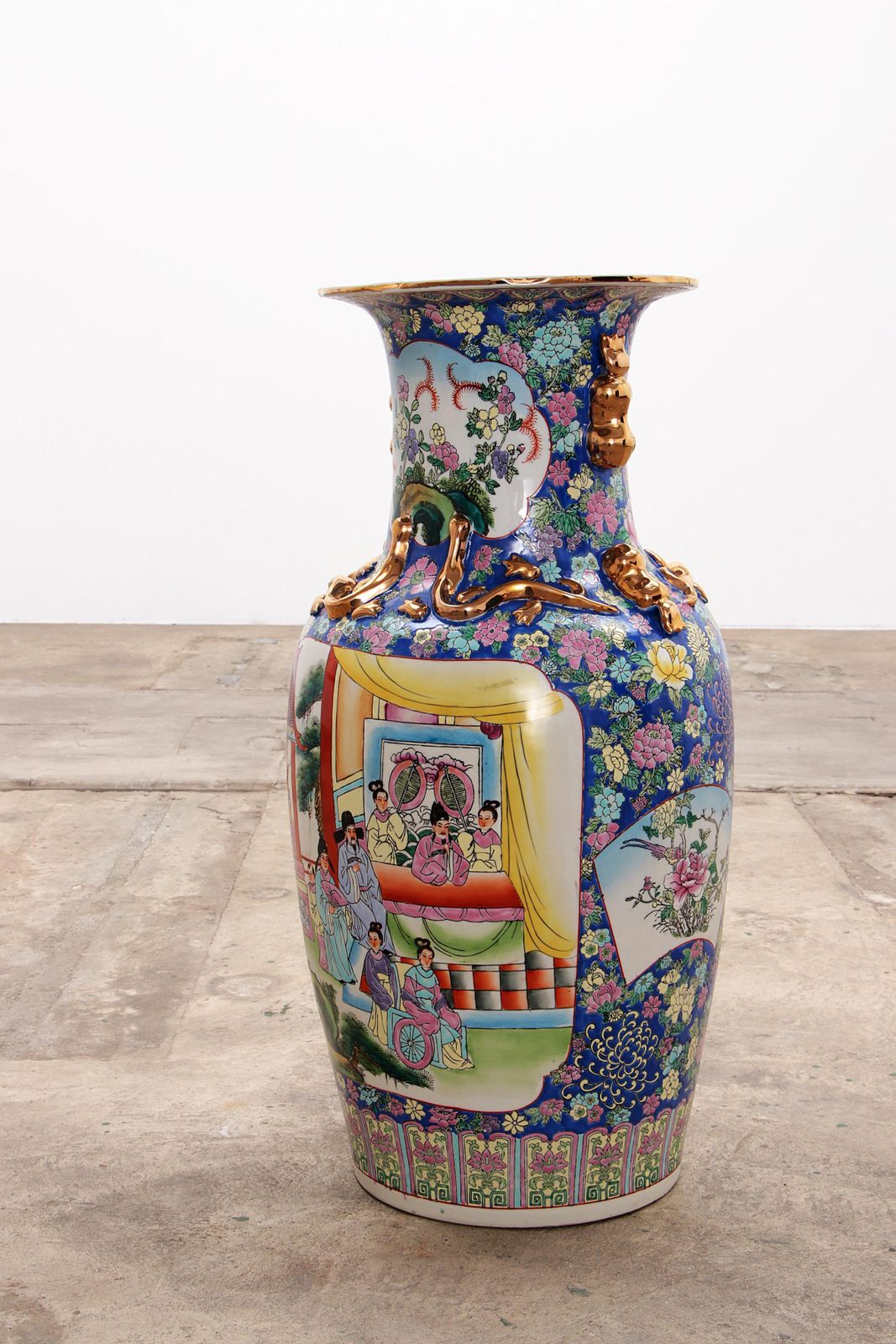 Old Chinese Ceramic Hand Painted Vase photo vintage
