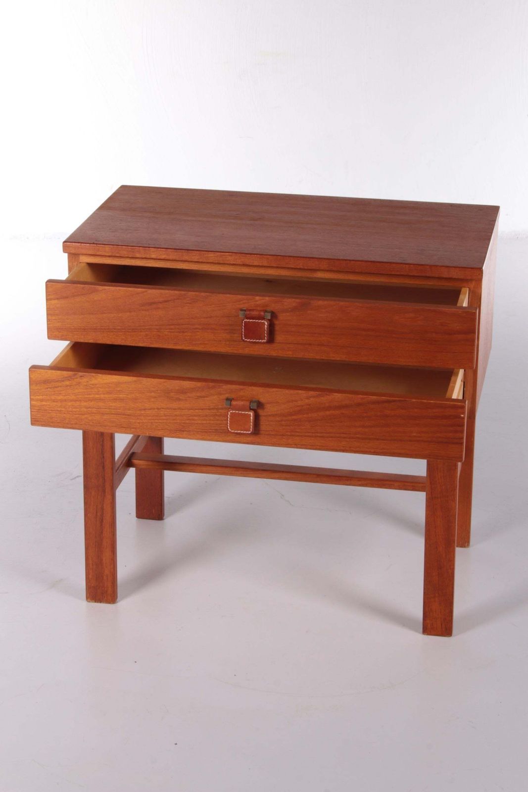 Vintage Teak Chest Of Drawers With Leather Handles By Fröseke Nybrofabrik, 1970s photo for sale