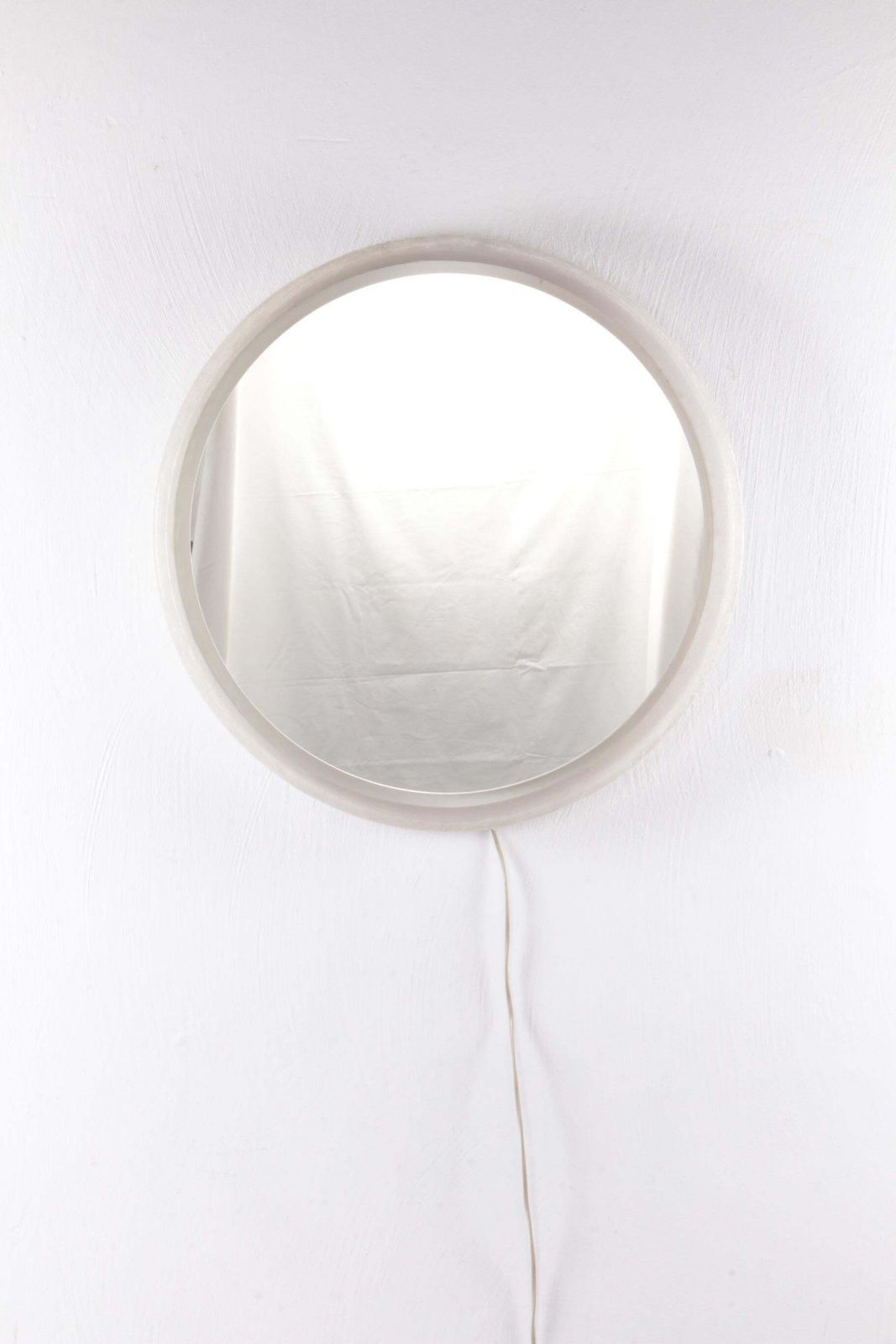 Round Plexiglass Bathroom Mirror By Hillebrand Large Model, 1960 Germany photo furniture