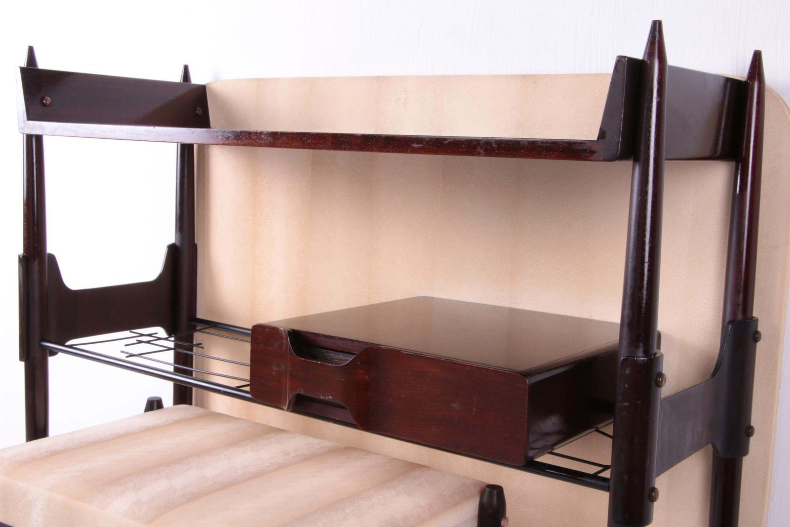 1497.0 Ico Parisi Wall Unit With Mirror And Stool, 1950, Italy photo