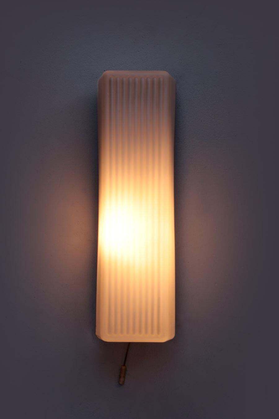 Wall Lamp Made Of Frosted Glass, Sleek Model, 1960, Germany photo furniture