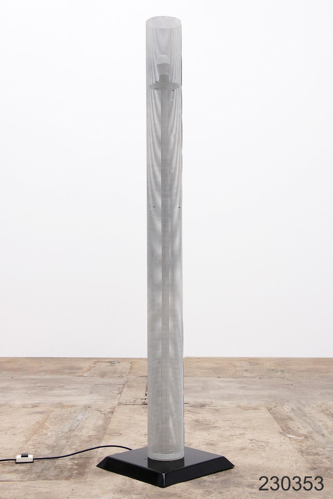 Lighting Vintage Italian White Metal Floor Lamp, 1960 photo