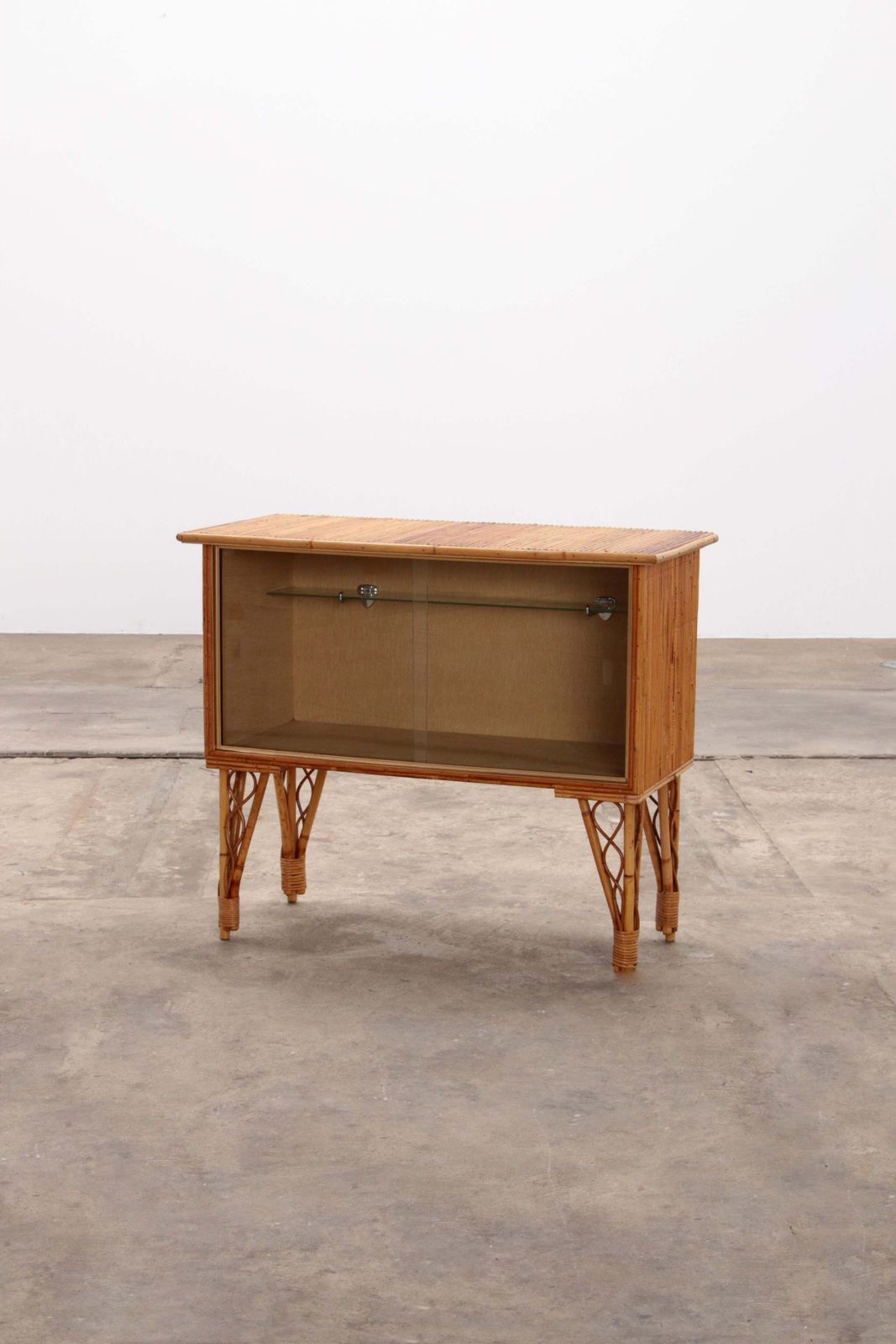 Vintage French Bamboo Bar Or Display Cabinet 1960s. photo furniture
