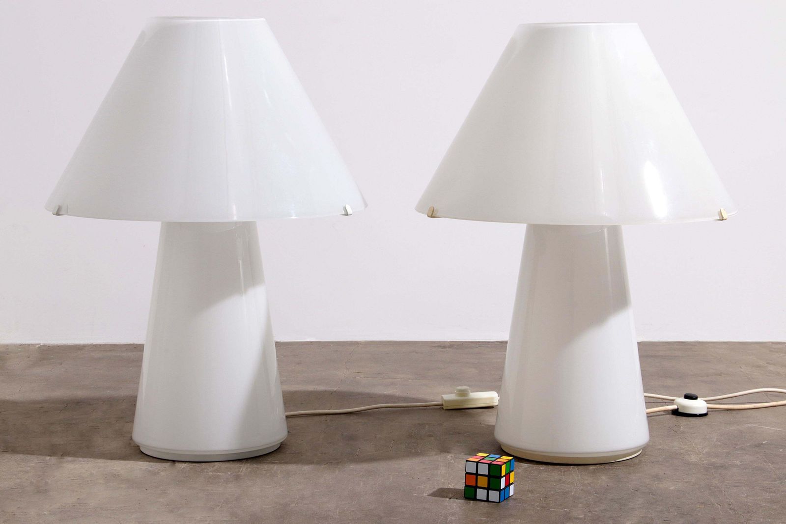 Rare Large Vetri Murano Mushroom Table Lamps, 1970s photo for sale