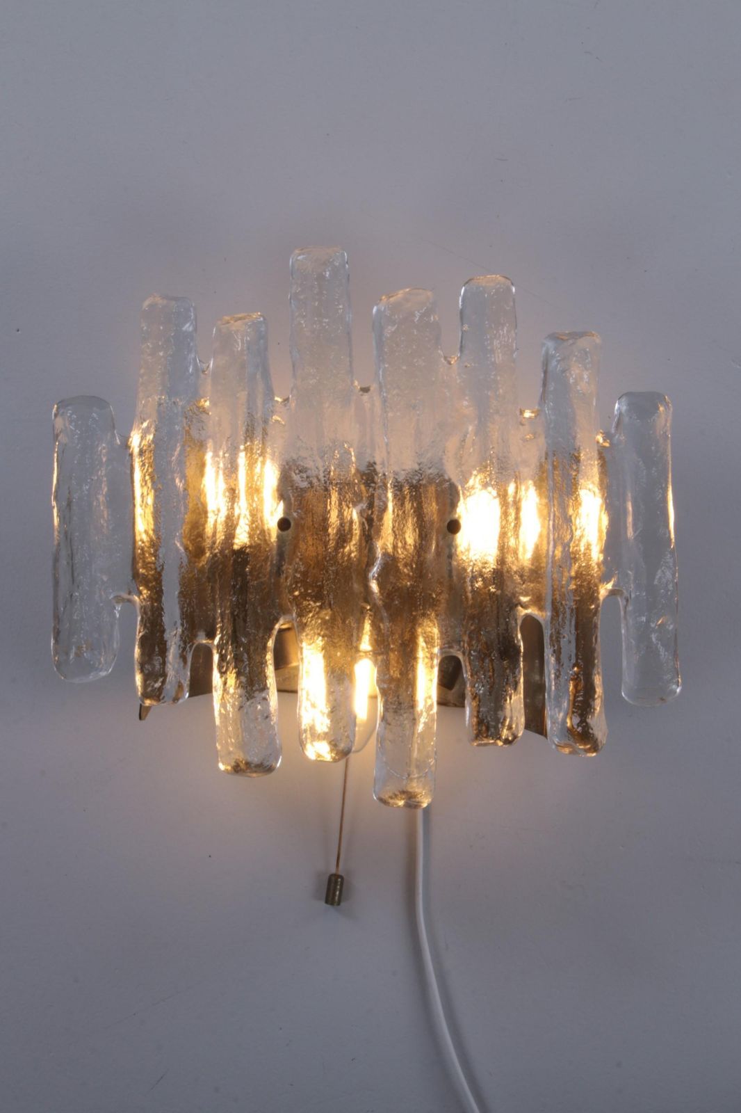 Beautiful Large Wall Lamp With Ice Glass Made By J.T. Kalmar, 1960s photo furniture