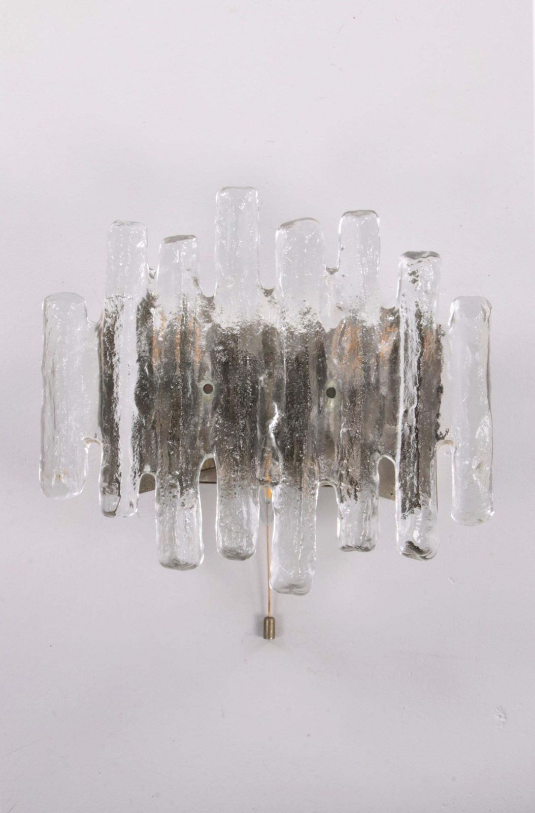 Beautiful Large Wall Lamp With Ice Glass Made By J.T. Kalmar, 1960s photo for sale