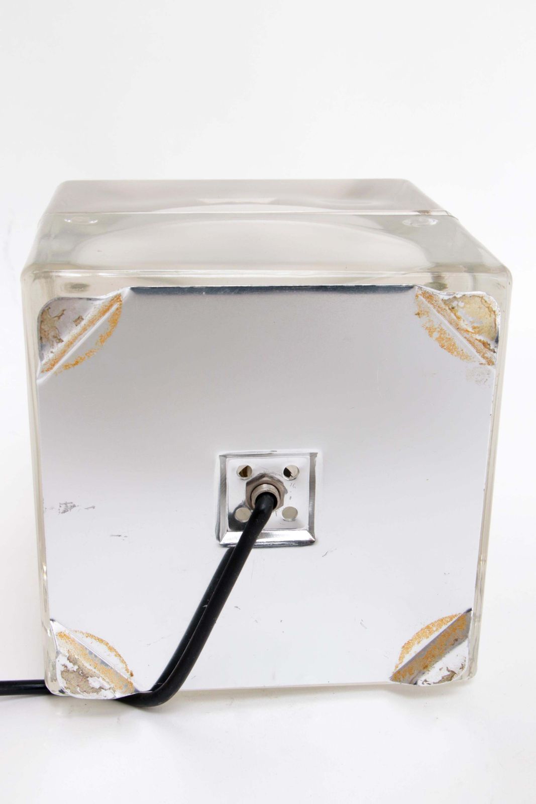 Lighting Alessandro Mendini “Cubosfera” Table Lamp Metal Crome Glass 1968 Italy photo