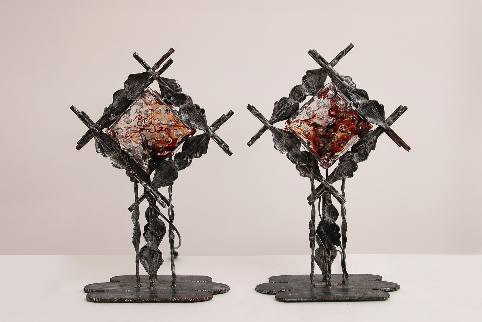 Italian Design Brutalist Table Lamps From Poliarte, Albano Poli, 1970s photo furniture