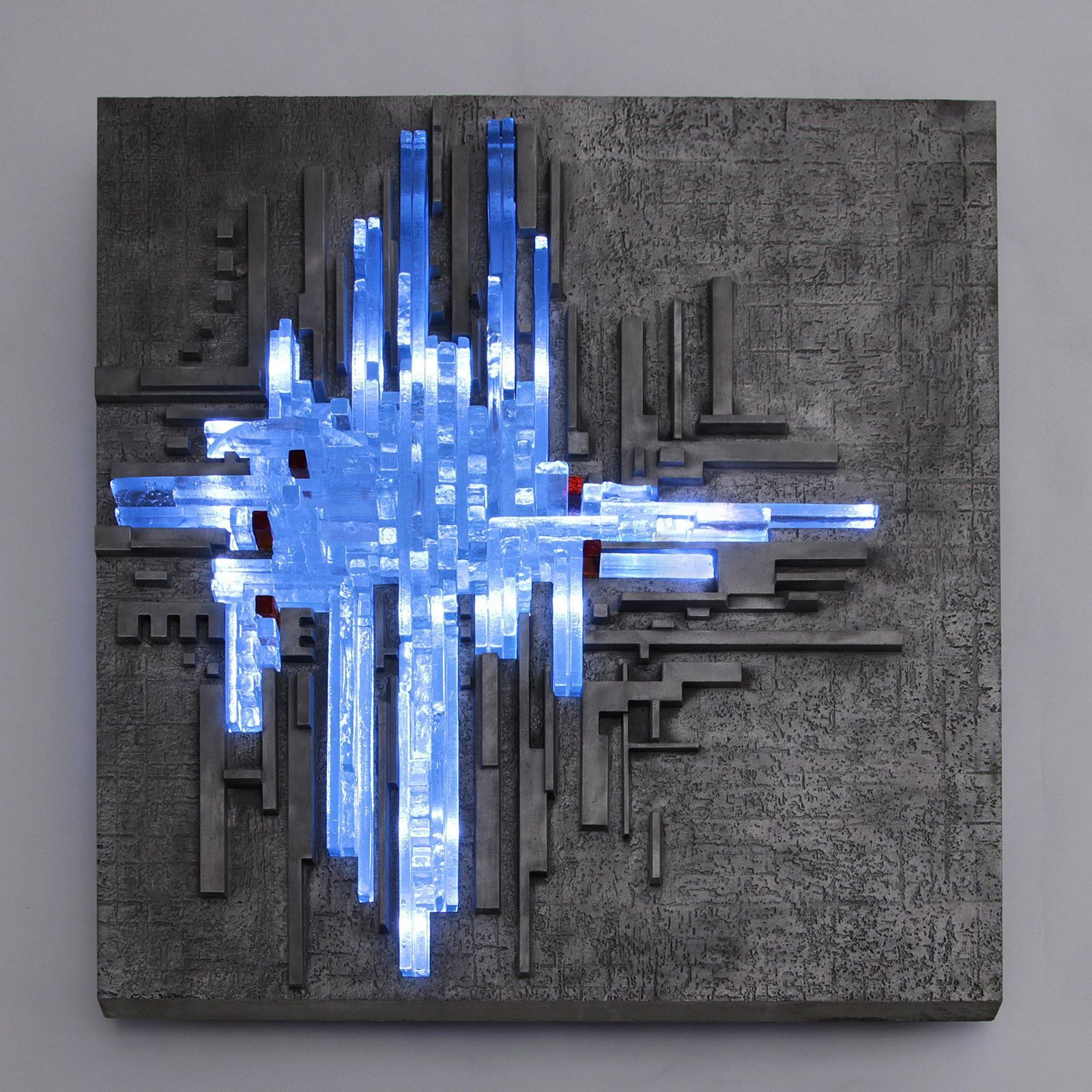 Vintage "Rottura Spaziale" Murano Glass Wall Lamp By Akikaze For Poliarte photo vinterior