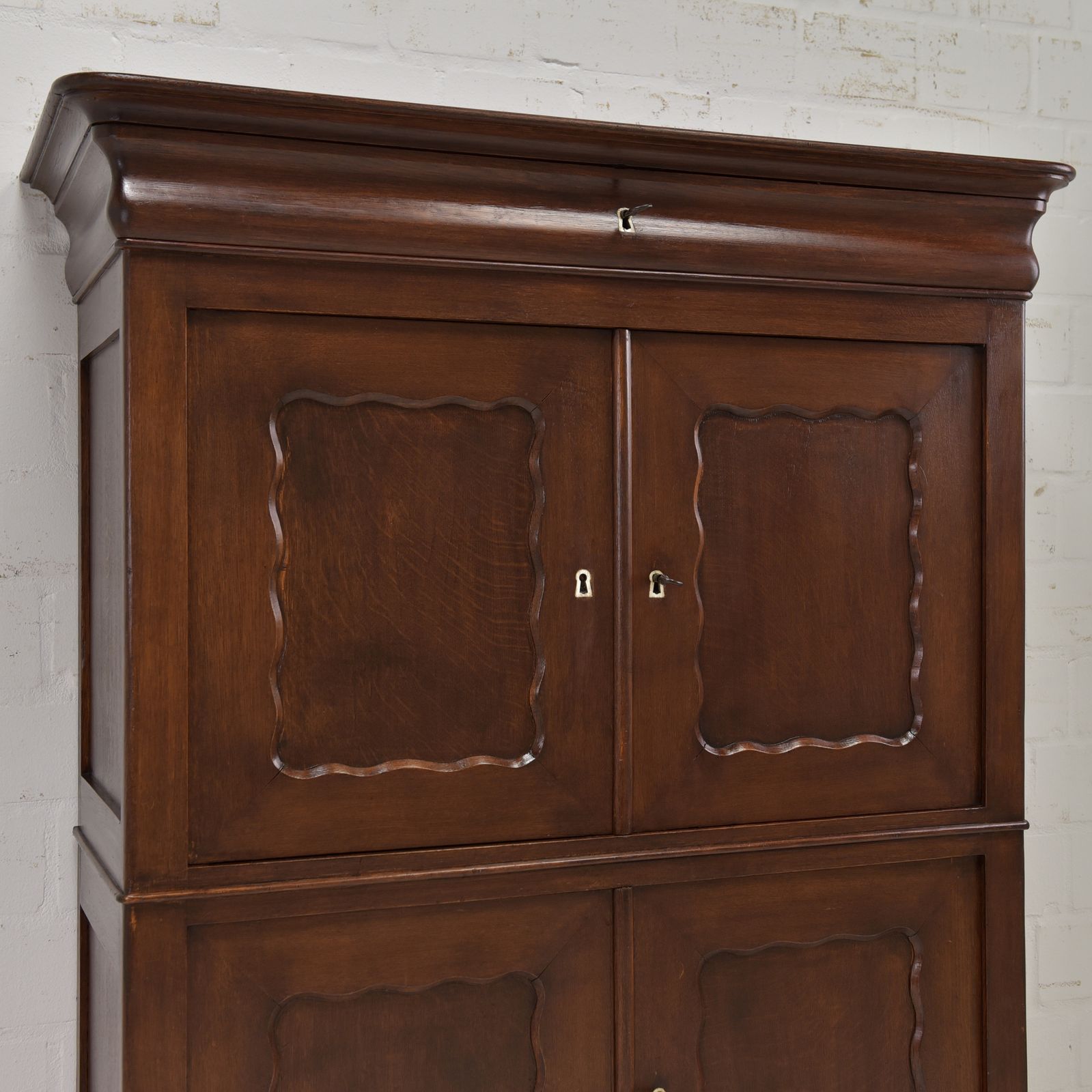 photo furniture Antique! Vertiko Restored Louis Philippe Circa 1870 Oak Tall Chest Of Drawers